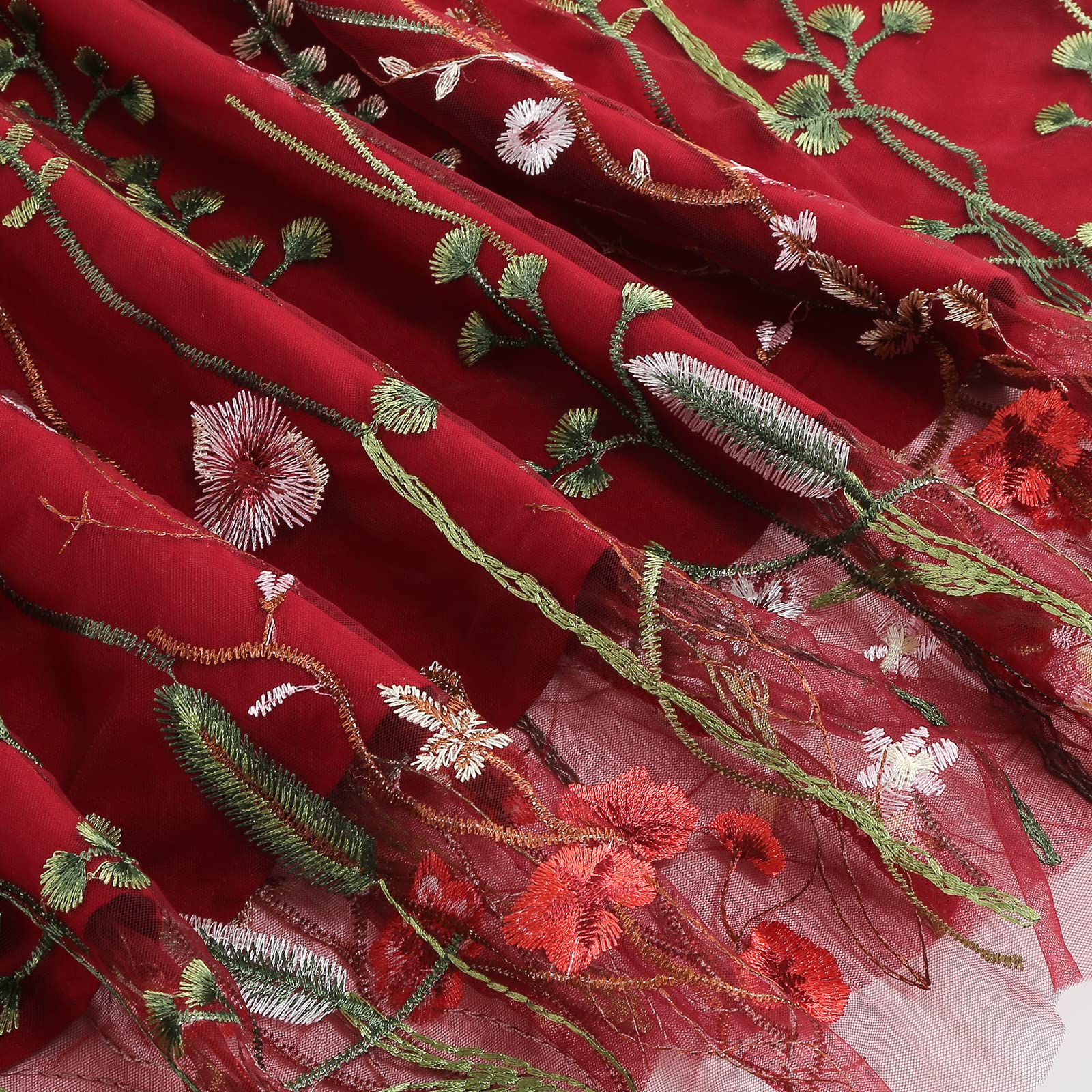 Vestido de tul con bordado floral para mujer, de malla transparente, estilo vintage, para cóctel, boda, fiesta, graduación, vestido de noche