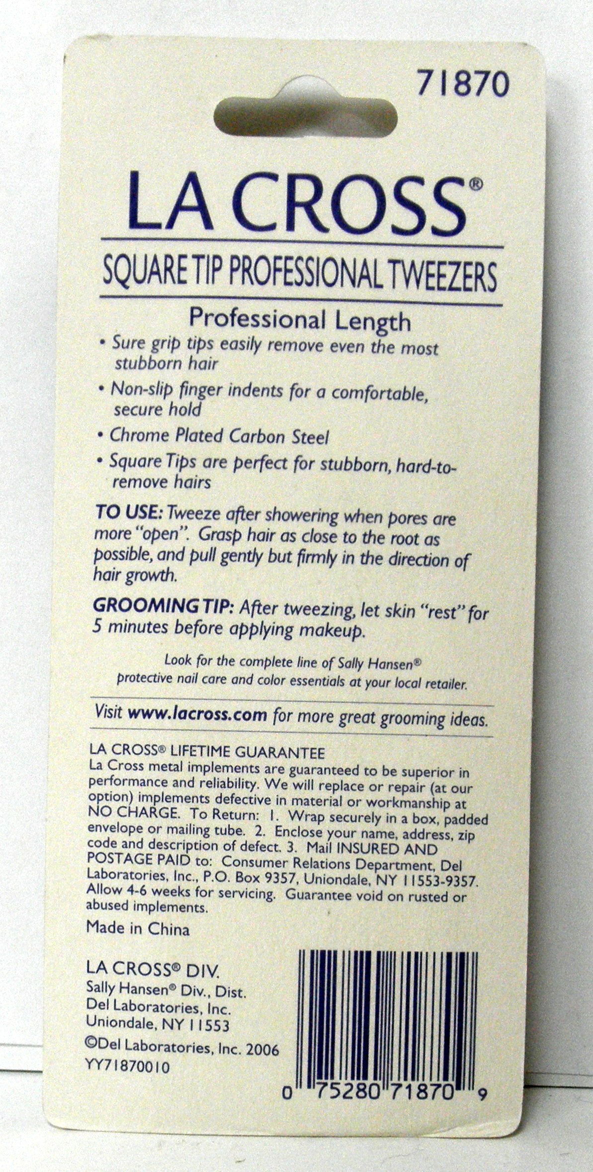 Amazon.com : LA CROSS Professional Tweezers (Square tip) : Sally