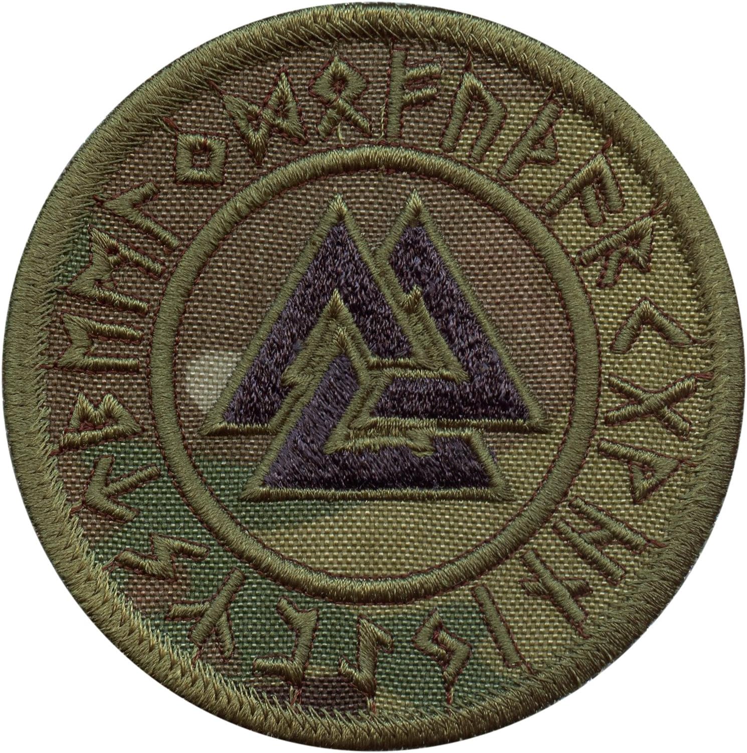 LEGEEON Multicam Valknut Viking Norse Runic Heathen Pagan Odin God Rune Morale Tactical Fastener Patch
