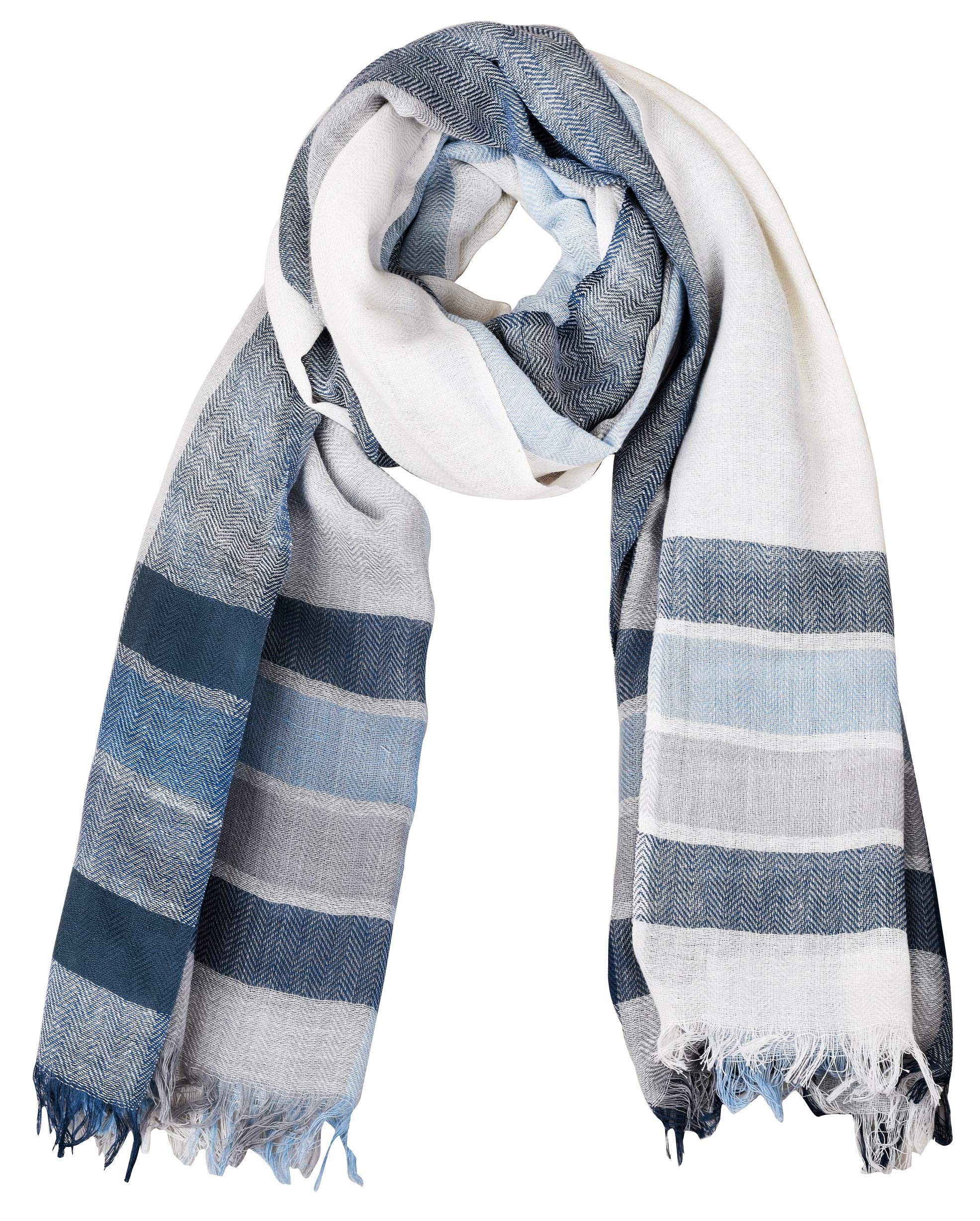 INDISH Unisex Simple Cotton Stole (White, Dark Blue, Sky Blue, Black) 2
