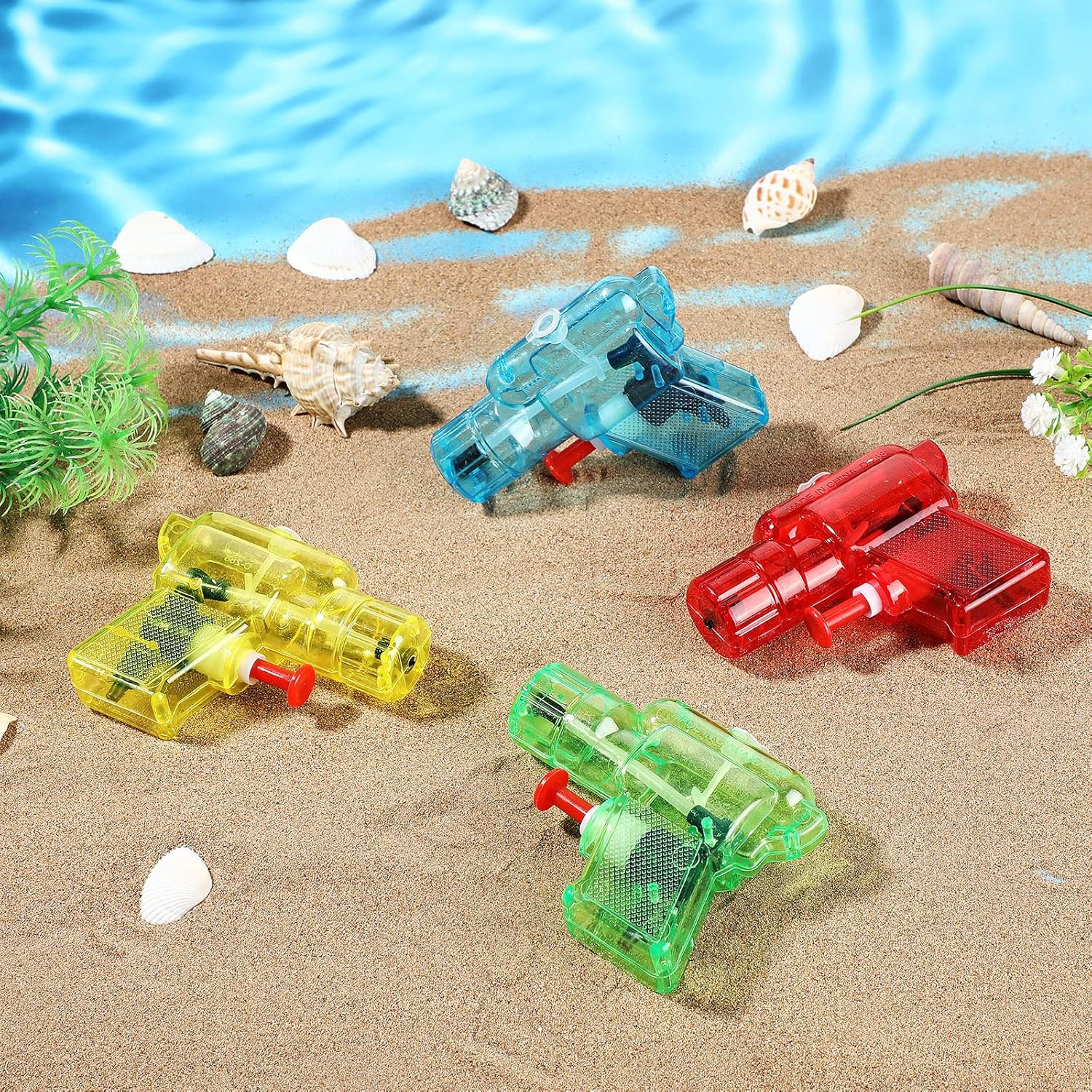 Charniol 48 Pieces Mini Water Guns Colorful Mini Squirt Gun Dinosaur Water Gun Toys Plastic Gun Outdoor Water Fighting Toys Pool Squirt Gun for Summer Swimming Pool Beach Party Favors Gifts