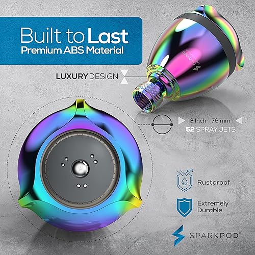 Miniatura 7 de SparkPod Cabezal de ducha de 3 pulgadas con potenciador de presión de agua de ducha, cabezales de ducha de alta presión para hogares de baja presión