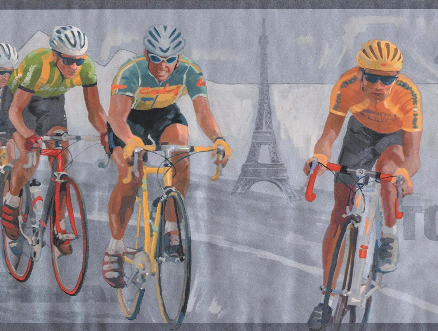 York Wallcoverings ヴィンテージツールドフランス自転車レースのグレーブラックスポーツ壁紙ボーダーレトロなデザイン ロール15 X 9 壁紙 Amazon