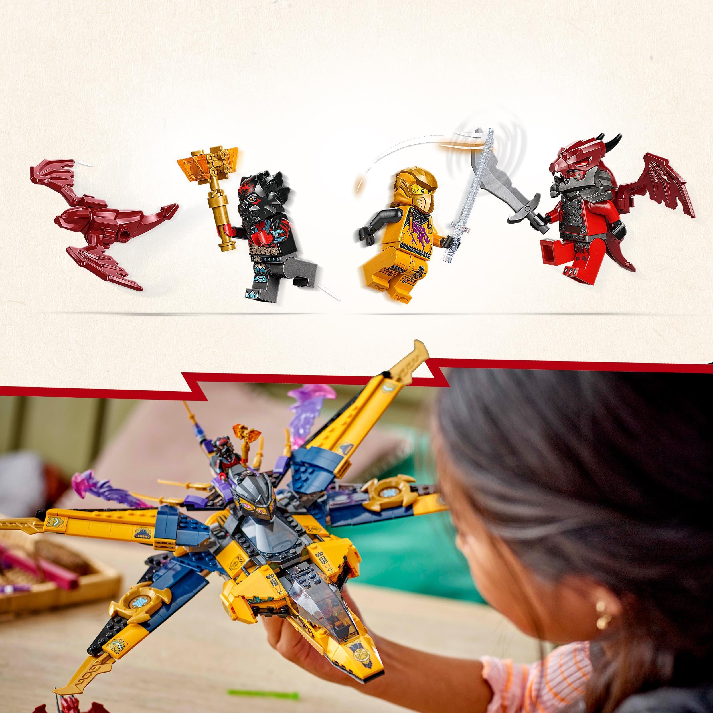 LEGO NINJAGO Ras and Arin’s Super Storm Jet Toy with a Dragon Drone, Shooters, Blades & Engines - Image 4