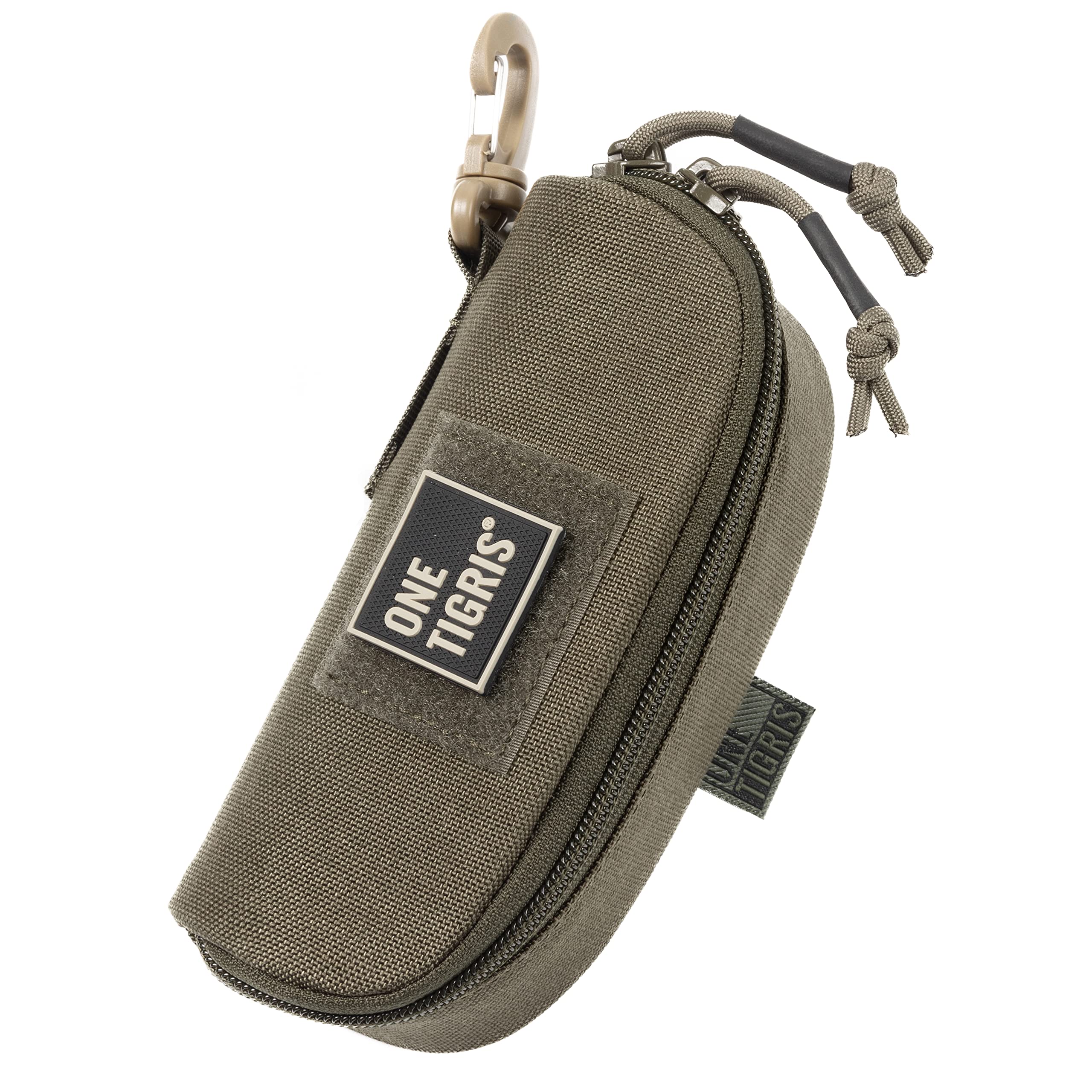 OneTigris Eyeglasses Hard Case Tactical Molle Zipper Sunglasses Carrying Case 1000D Nylon with Clip