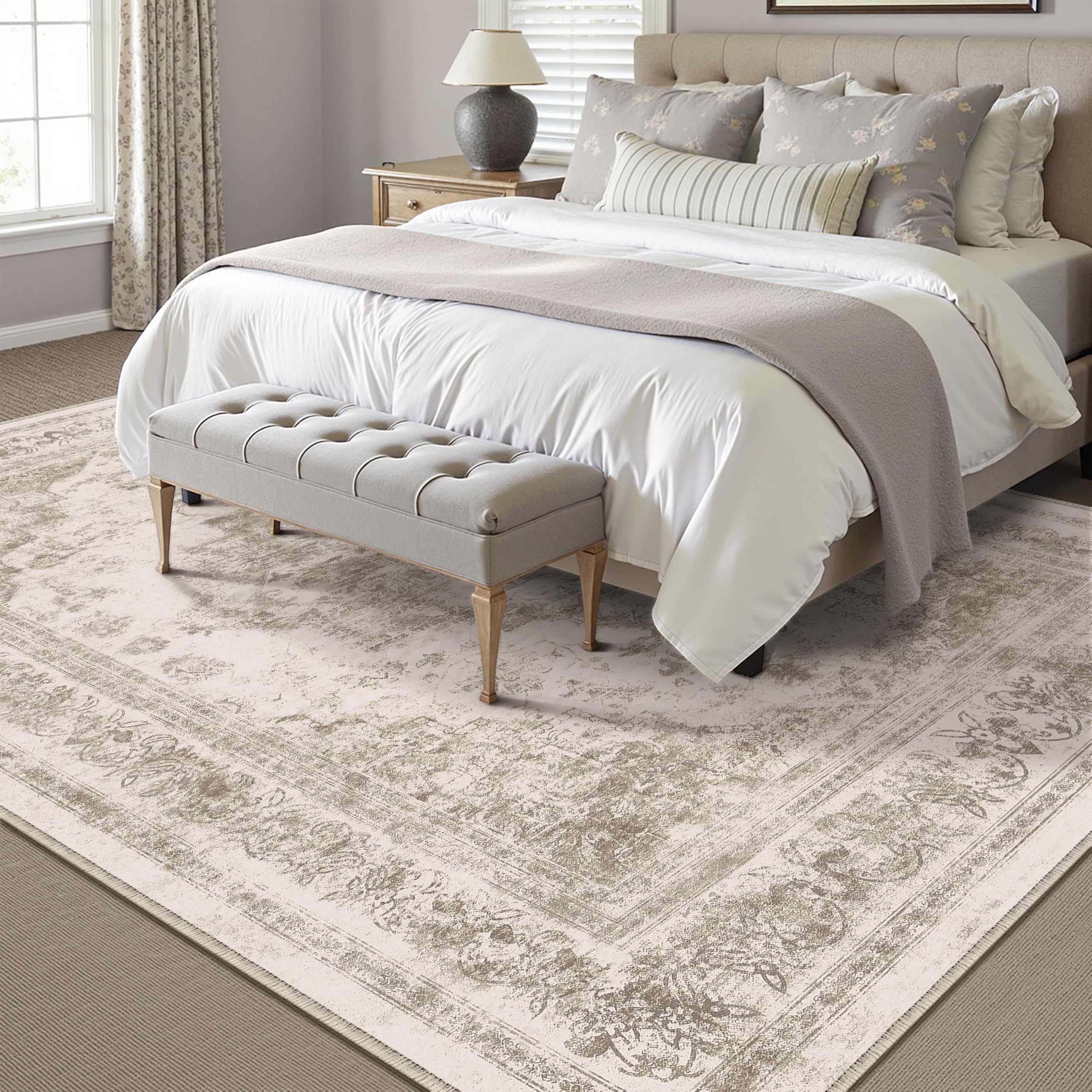 HUGEAR Vintage Tappeto Salotto Talpa Tappeti 300x400cm Soggiorno Antiscivolo Lavabile in Lavatrice Tapette Camera da Letto Sala Ufficio Bambina Bambino Pelo Corto Grande Carpet