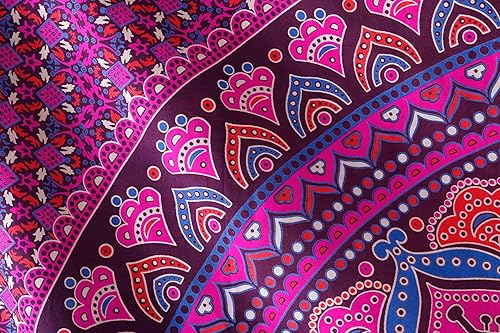 Miniatura 9 de Popular Handicrafts Original Ombre - Tapiz indio Mandala para pared, ornamento hippie, colcha bohemia con brillo metálico