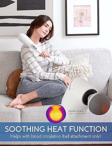 Miniatura 2 de Zyllion Masajeador de mano para espalda y cuello  Masaje eléctrico recargable inalámbrico de tejido profundo con calor para atletas, recuperación y