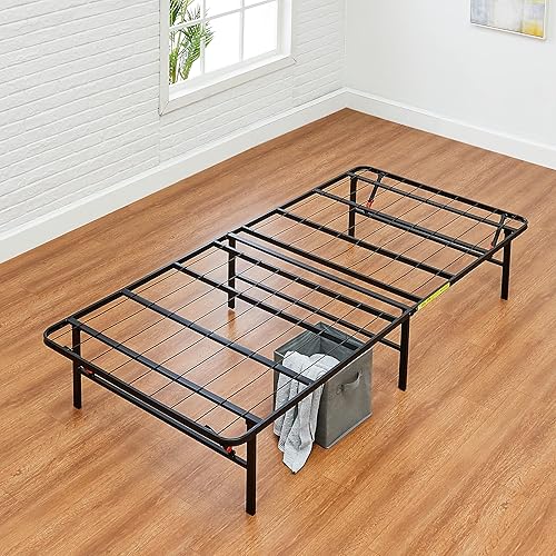 Miniatura 7 de Tienda Basics Marco de cama plegable de plataforma de metal con instalación sin herramientas 14 pulgadas de alto individual negro