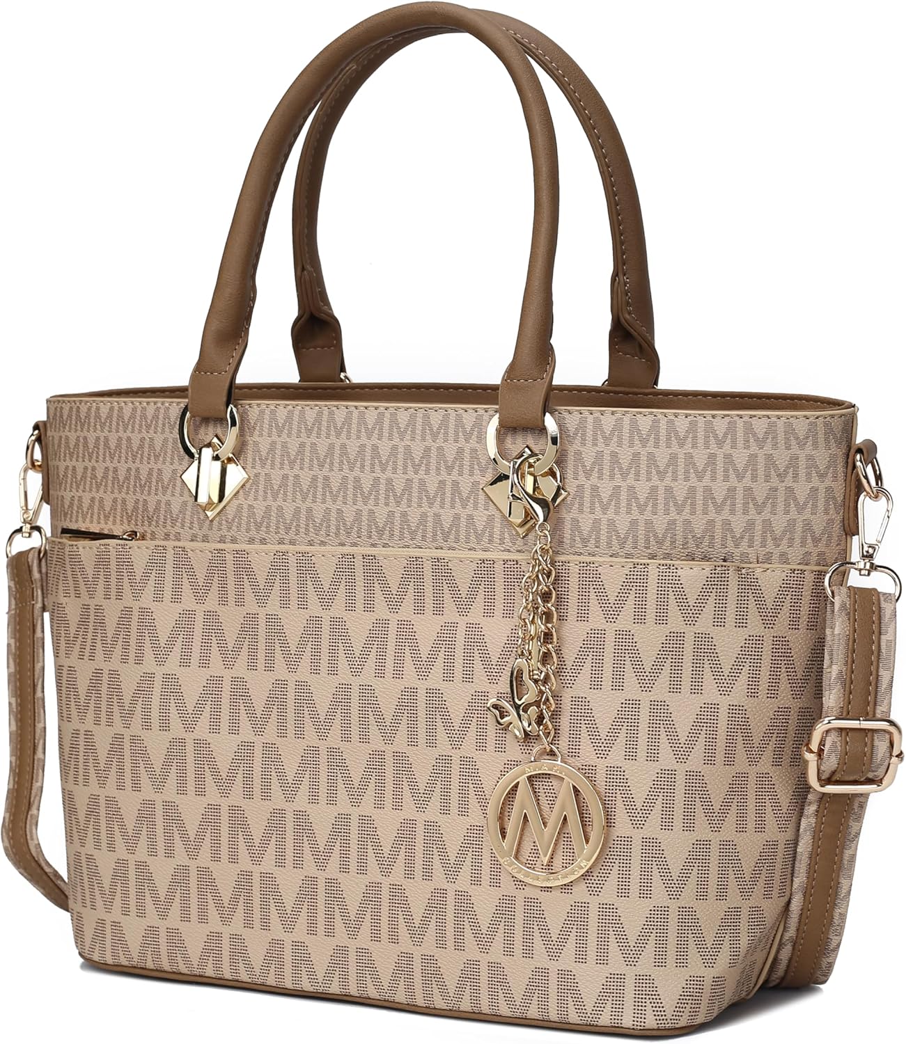 MKF Collection by Mia K. Signature Tote Bag for Women, Vegan Leather Top Handle Crossbody Bag Handbag Purse