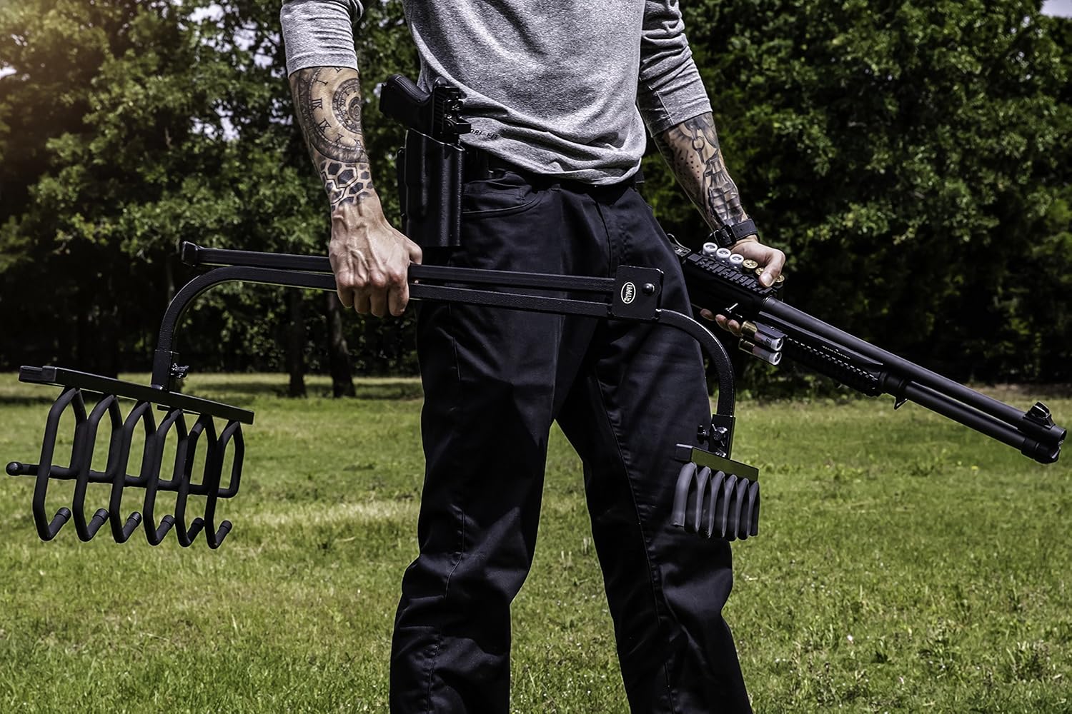 Hold Up Displays Portable Gun Rack and Bow Holder - Tactical Freestanding Folding Firearm Stand Holds Any Rifle or Bow - Keeps Guns Organized at The Shooting Range - Made in USA with Heavy Duty Steel : Sports & Outdoors