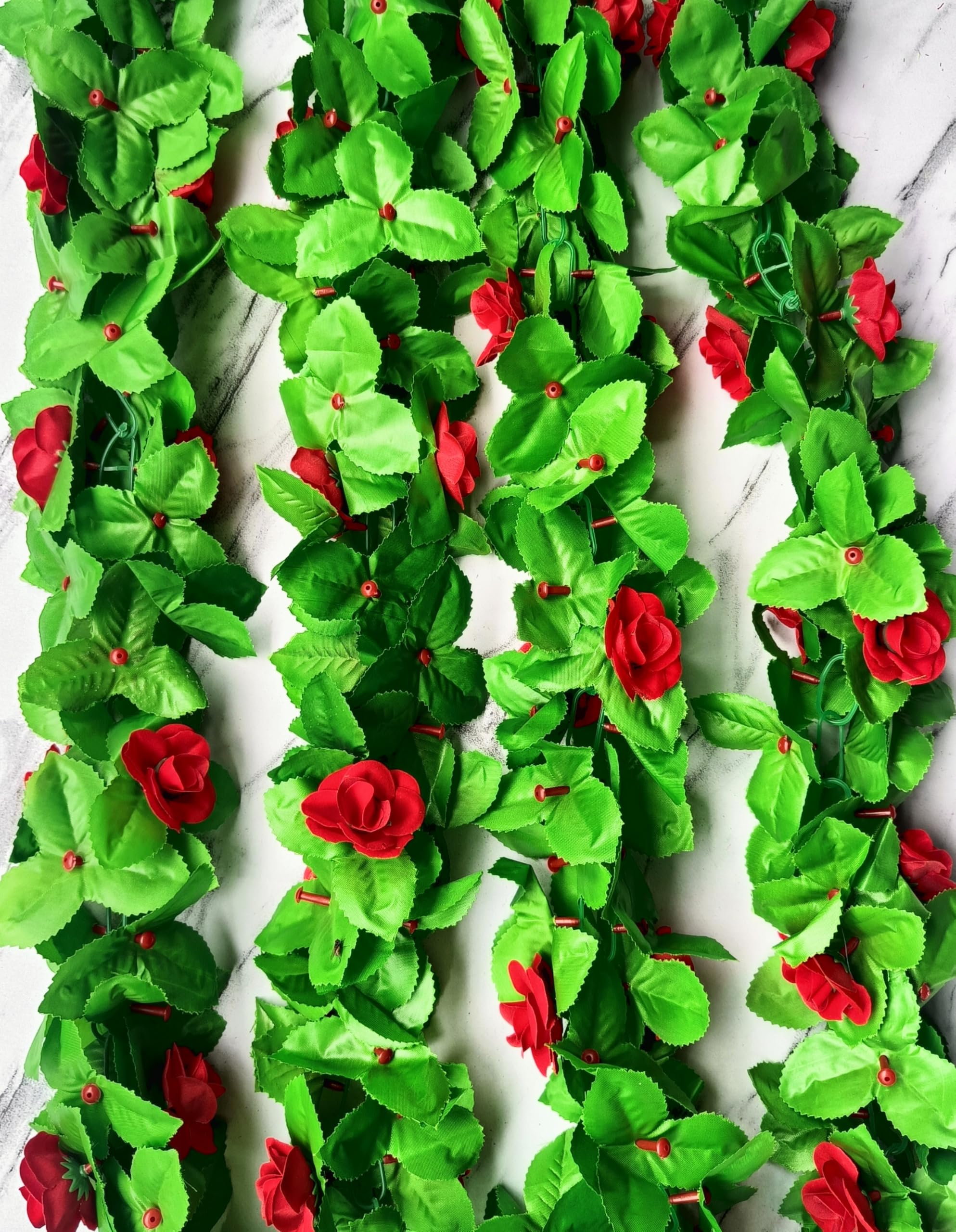 VRB Dec™ 1 Pcs Artificial Flowers Vine Blossom/Roses Garland Fake (6 ft) Flowers fabric Roses/Blossom Garland for Wedding Decor Diwali/Ganpati/Garden Wall Valentine (Red Rose Leaf garland) (B0D87JR2G8) Amazon Price History, Amazon Price Tracker