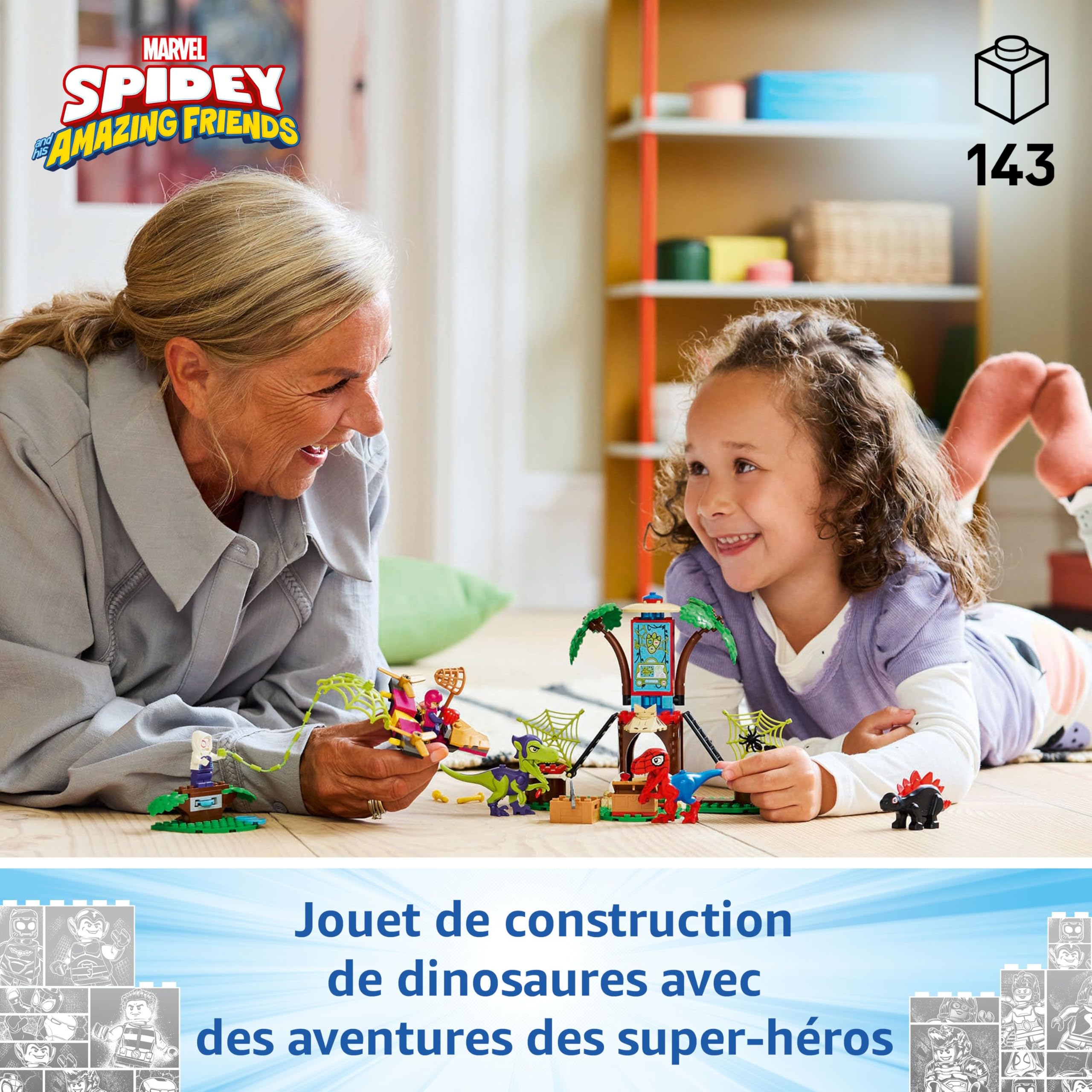 LEGO Marvel Spidey Contre Le Raptor de Gobby à la cabane dans l’Arbre - Jeu de Construction incluant des Dinosaures - Cadeau pour Les Enfants dès 4 Ans - Spidey et Ses Amis extraordinaires 11200