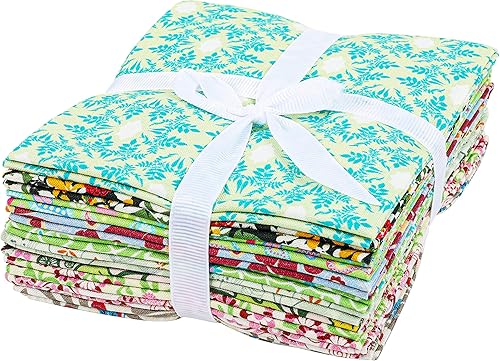 Vista 106 de Craftido -25 opciones: paquetes de tela de acolchado 100% algodón, 10 cuartos gruesos de 18 x 21 pulgadas, peso mediano de 5.2 onzas