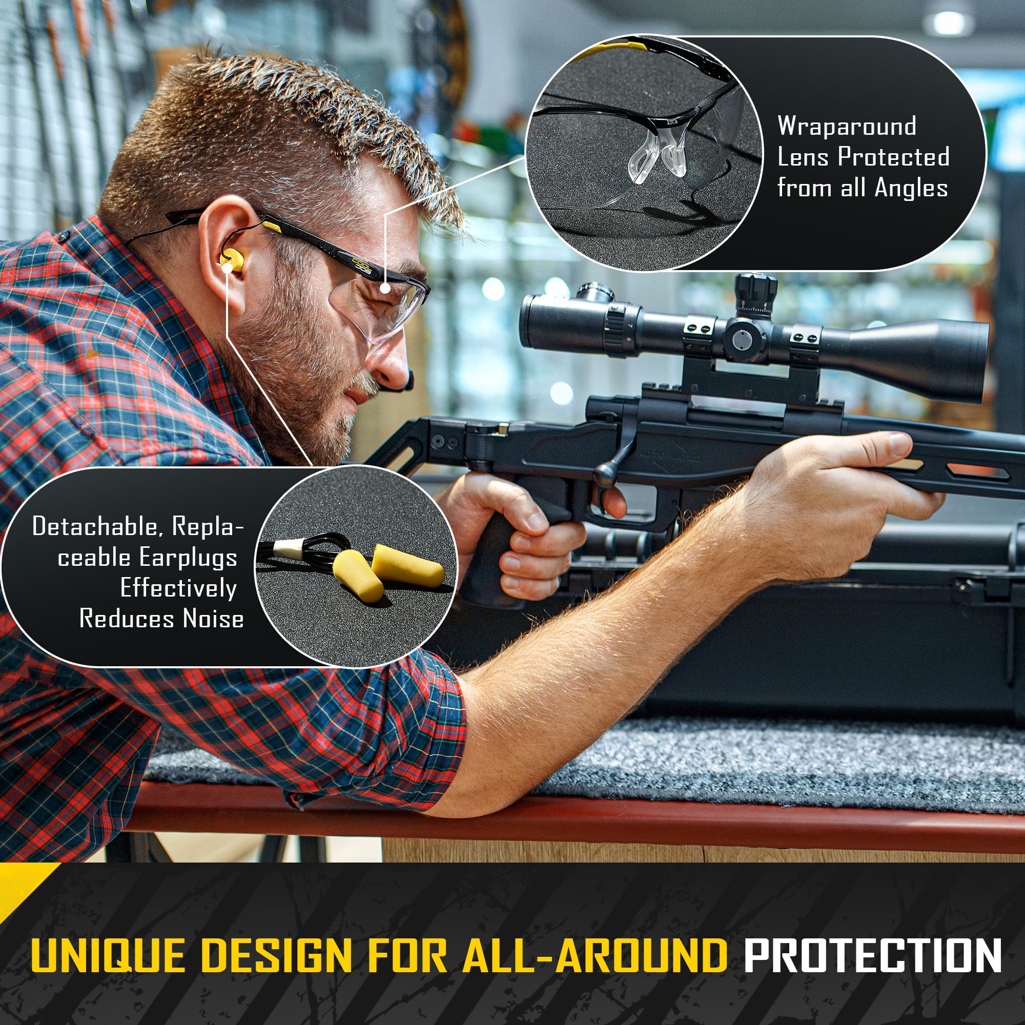 COOLJOB ANSI Z87.1 Safety Glasses with Anti-Fog Clear Lens, 100% UV Proof — Amazon image 5