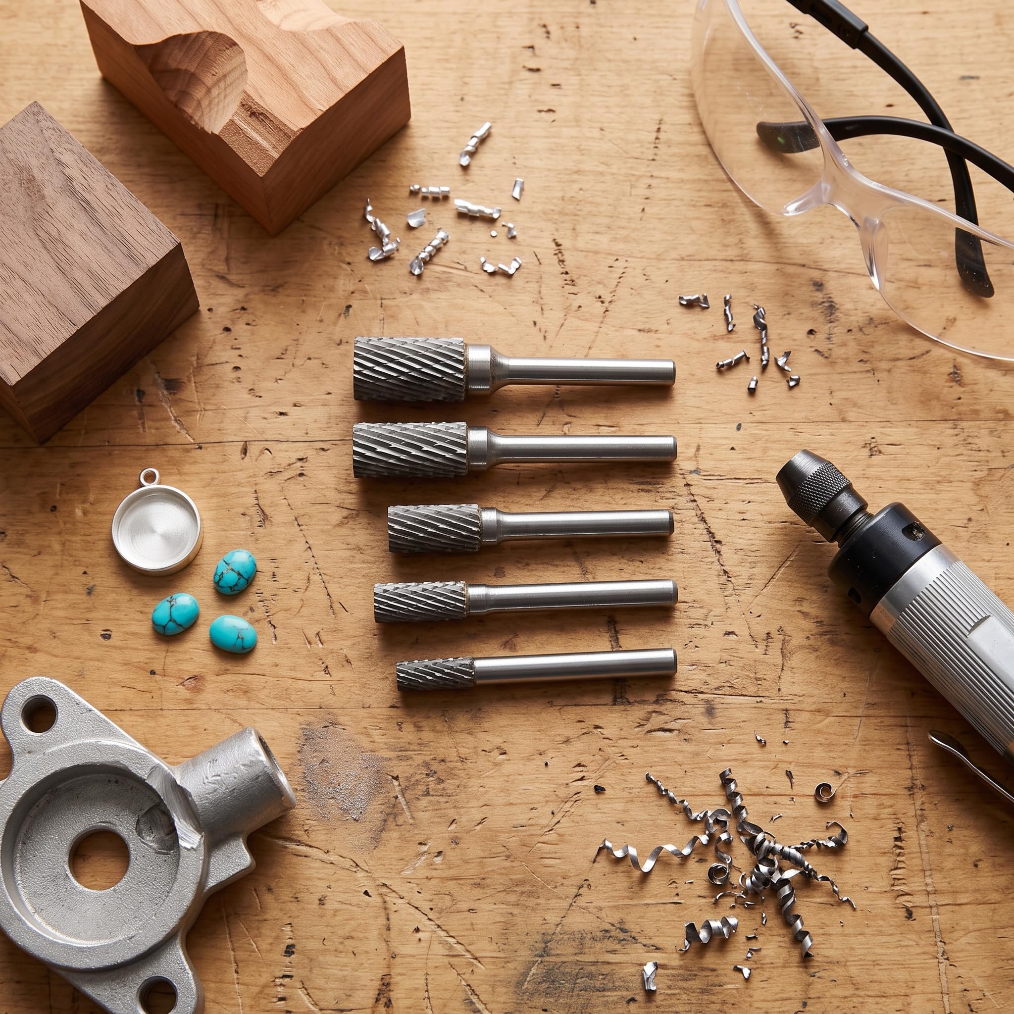 Aramox Hartmetallfräser Set 6 Mm Doppelschnitt Für Metall Holz