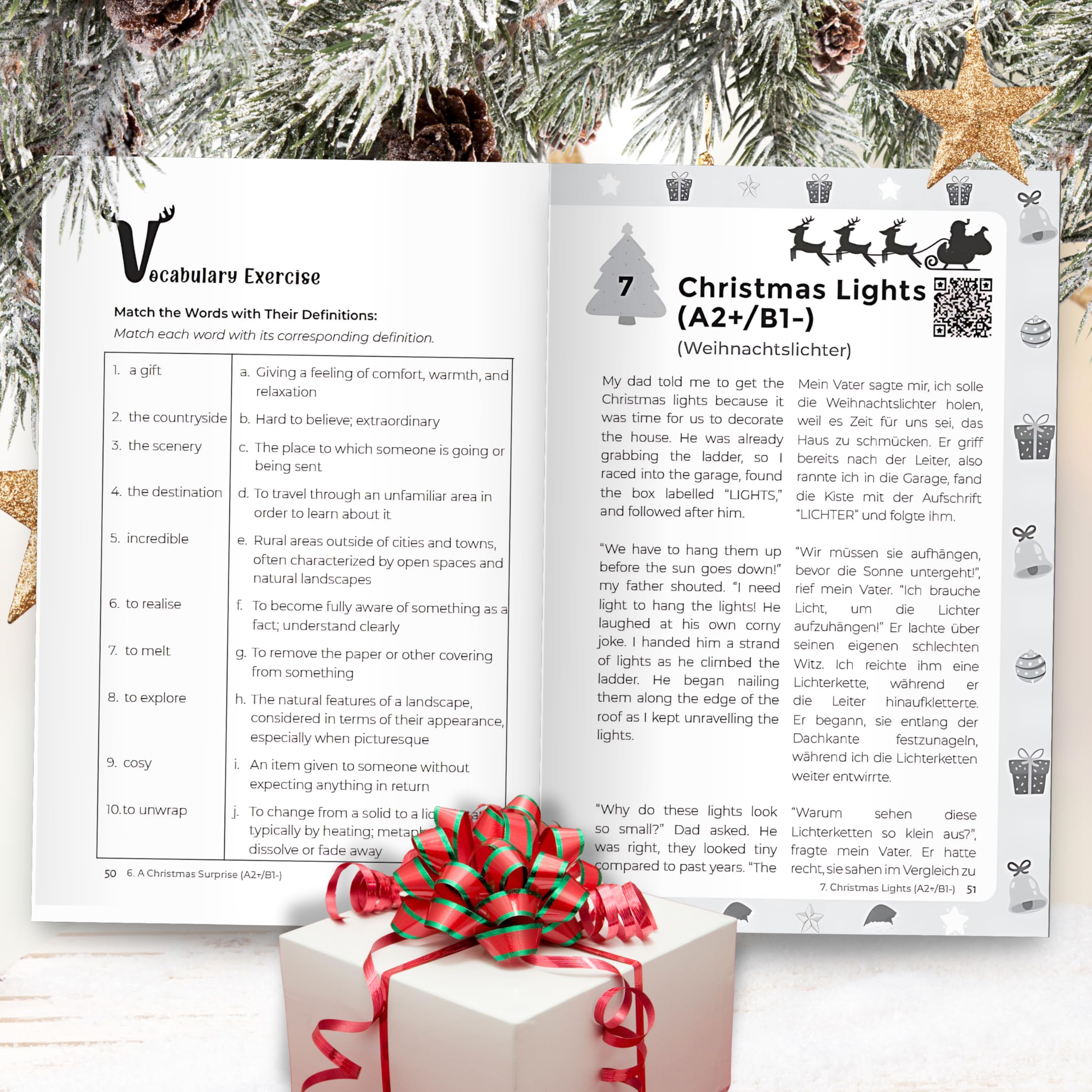 Happy Christmas! Englische Kurzgeschichten Adventskalender inkl. Audiodateien für Erwachsene - mit 24 weihnachtlichen, zweisprachigen Geschichten, ... nebenbei in der Adventszeit Englisch lernen