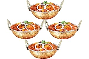 SKAVIJ Copper Double Wall Serving Bowl: Perfect for Indian Delicacies