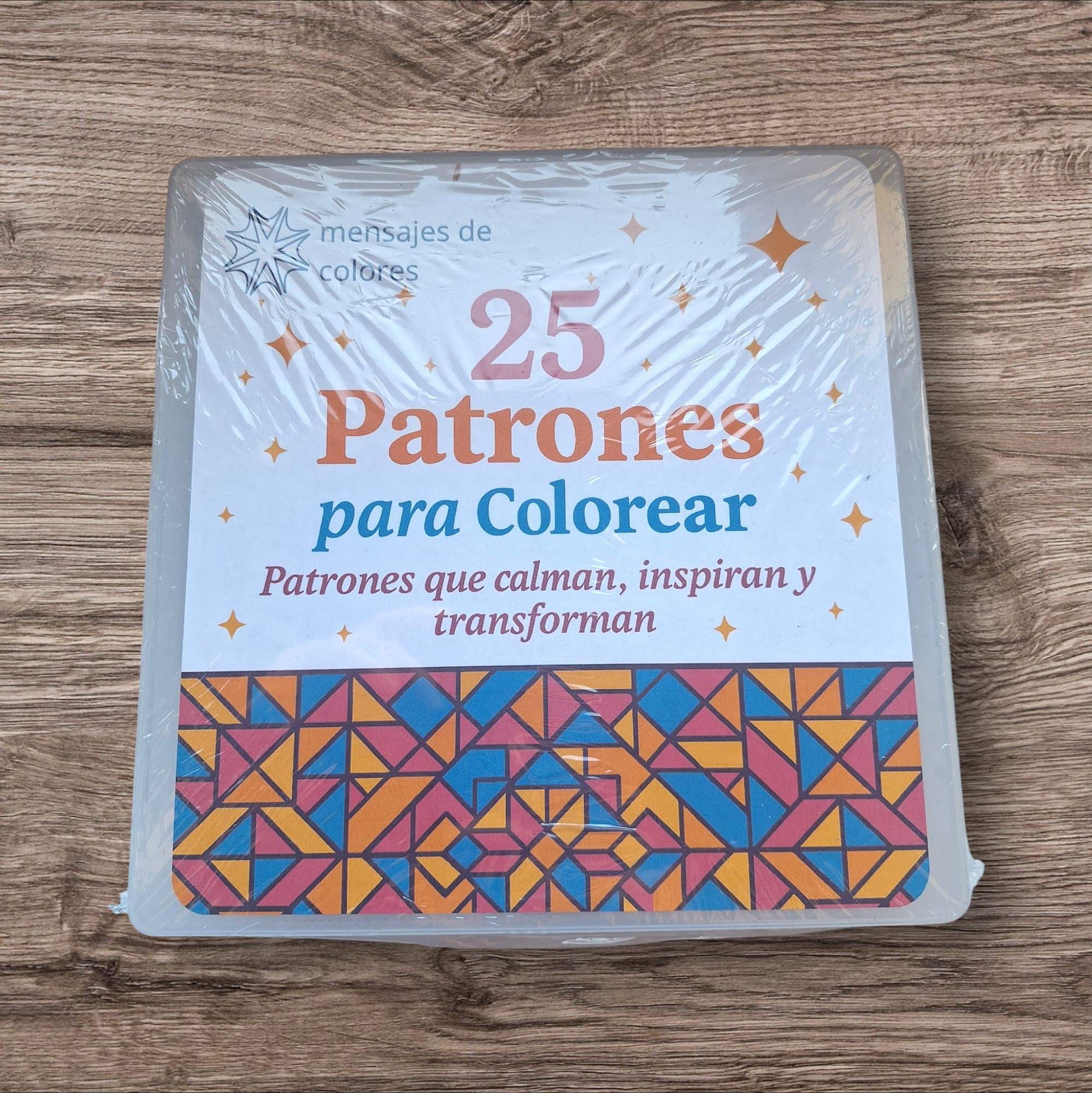 Patrones para Colorear - Ideal para Adultos y Niños – Patrones de 20x20 cm en Cartulina (Patrones con caja de plástico)- Formas geométricas-