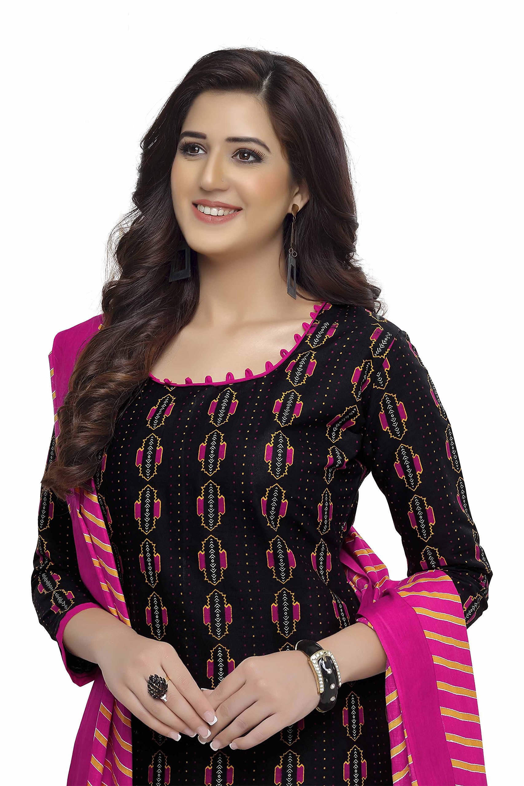 Miraan Printed Unstitched Cotton Dress Material And Churidar Suit For Women (BAND1607) 2