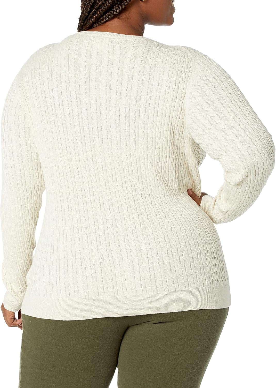 Amazon Essentials Women's Lightweight Long-Sleeve Cable Crewneck Sweater (Available in Plus Size) - Image 3