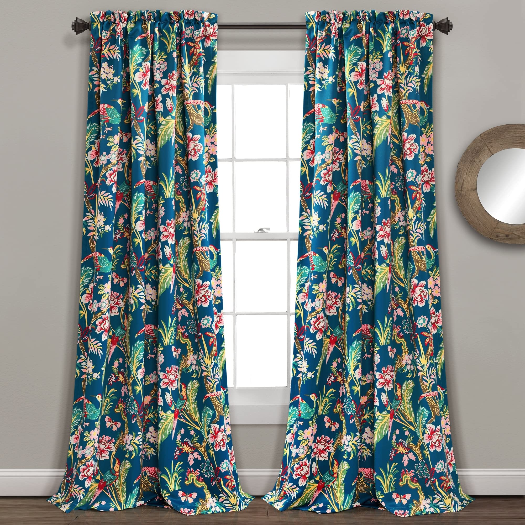 Lush Decor, Dolores Paire de Rideaux occultants Bleu Marine 213,4 x 132,1 cm