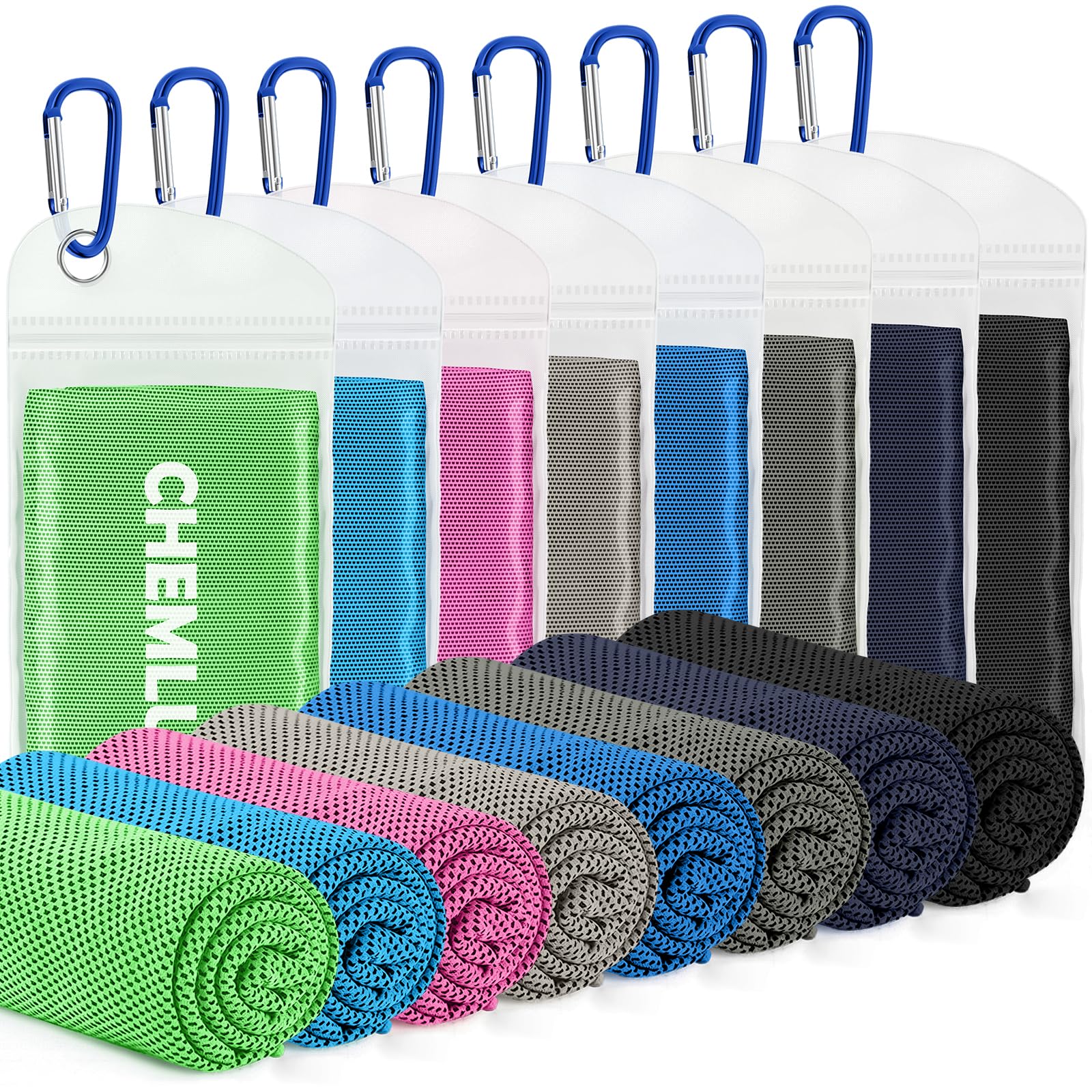 CHEMLUK Cooling Towels for Hot Weather: 100x30CM Instant Cool Towel for Neck Face UPF 50 Quick Dry Microfibre Ice Sweat Towel for Gym Sports Running Hiking Workout Travel