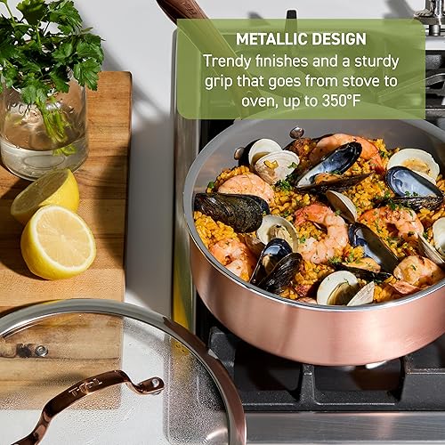 Miniatura 5 de T-fal Preserve - Juego de utensilios de cocina antiadherentes, 13 piezas, apto para horno y asador hasta 350 F, incluye olla, cacerolas, sartenes,