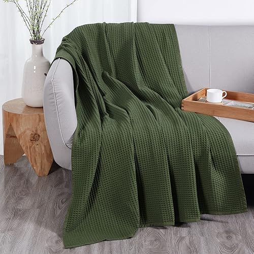 Miniatura 10 de DOZ - Manta de cama de algodón orgánico de bambú de alta calidad para sofá y sofá, alta GSM, ligera y ultrasuave, transpirable, manta de verano para