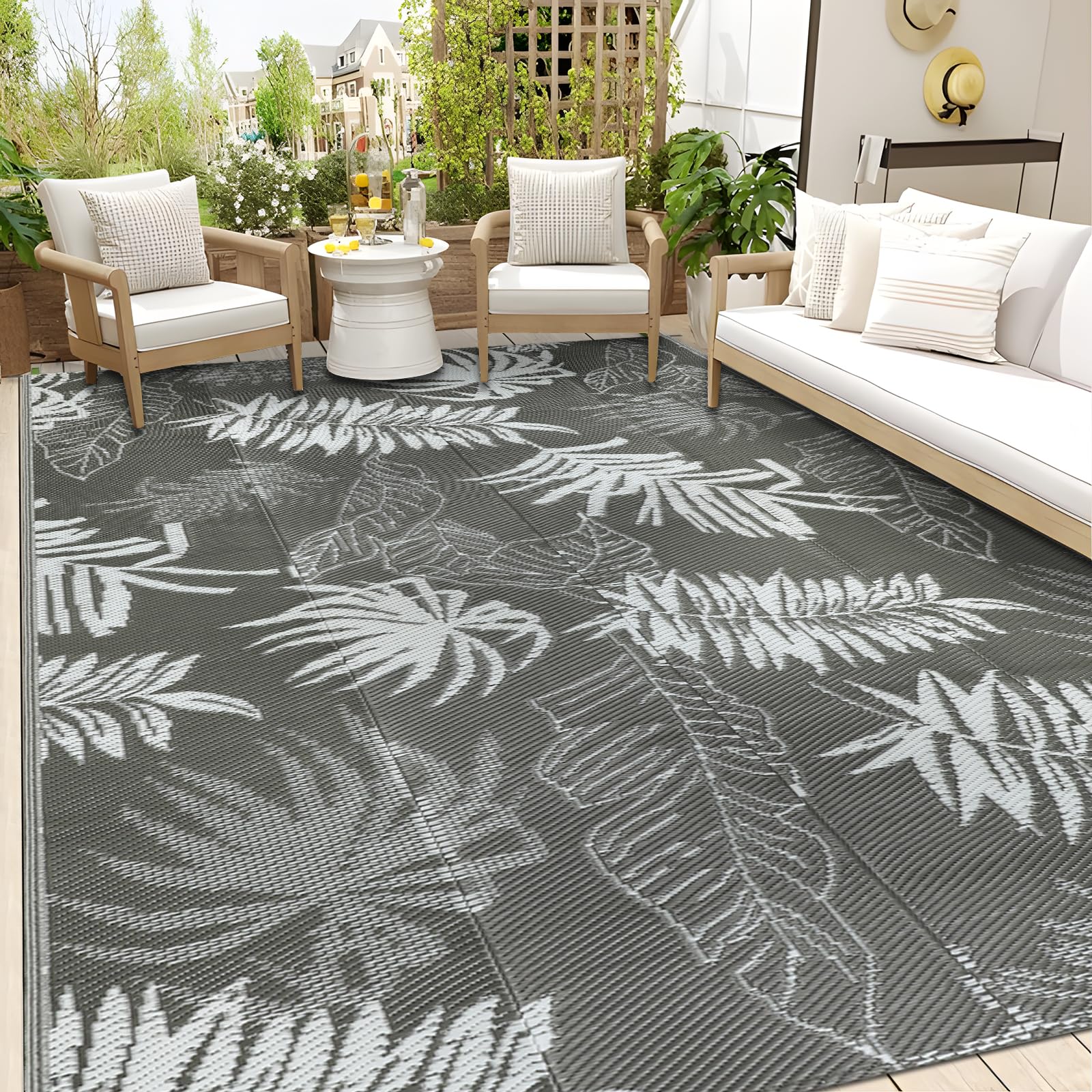 Falflor Outdoor Rug Waterproof 6x9 ft
