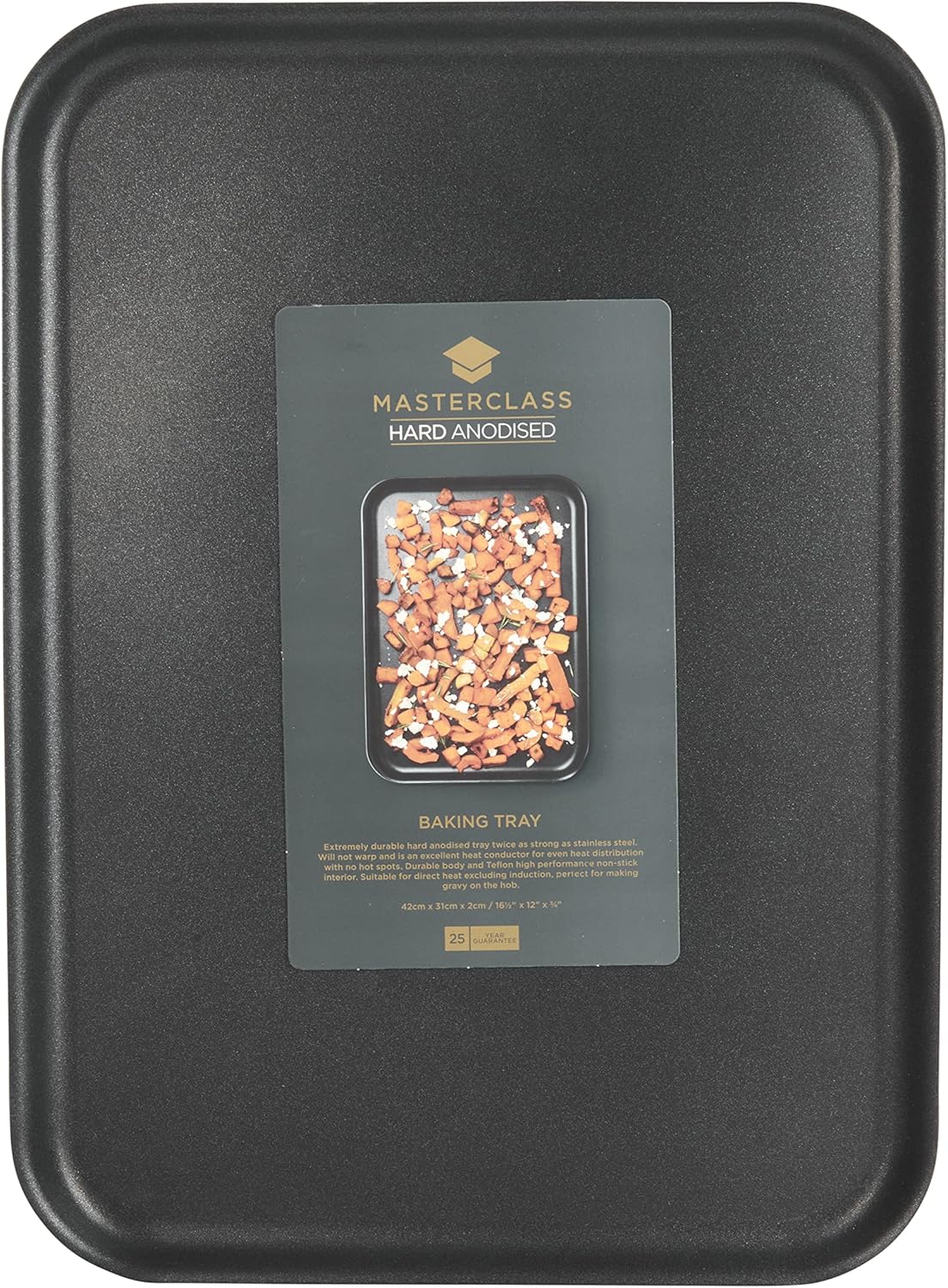 masterclass Professional Hard Anodised Non-Stick Baking Tray, 42 x 31 cm (16.5" x 12")