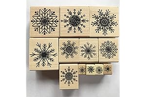 Personalized Snowflake Rubber Stamp Set