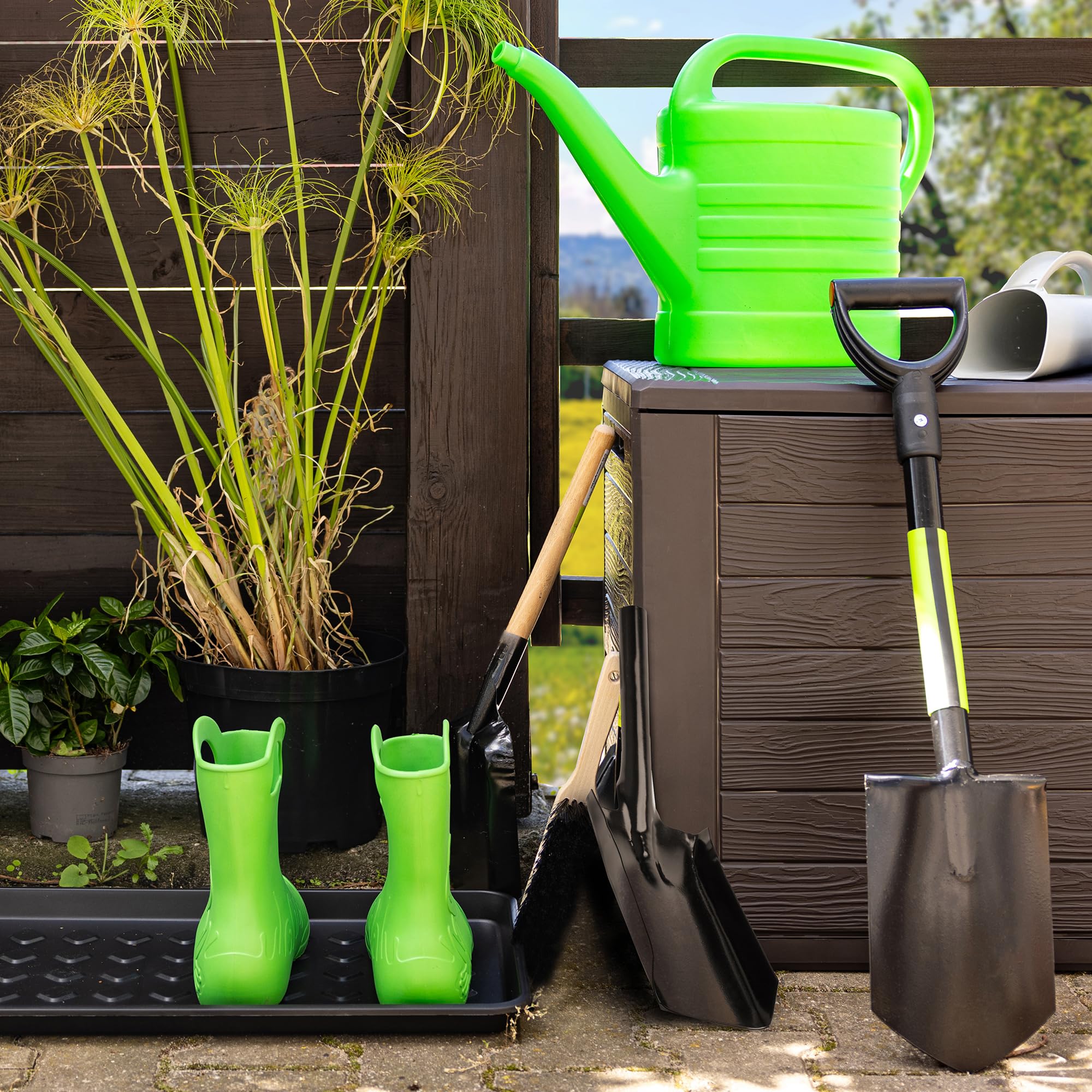 Garronda Spaten Garten nützliches Garten Zubehör für Pflanzen und Gartenarbeit Länge: 78 cm GD-0001 (Schaufel aus Metall mit Metallschaft)