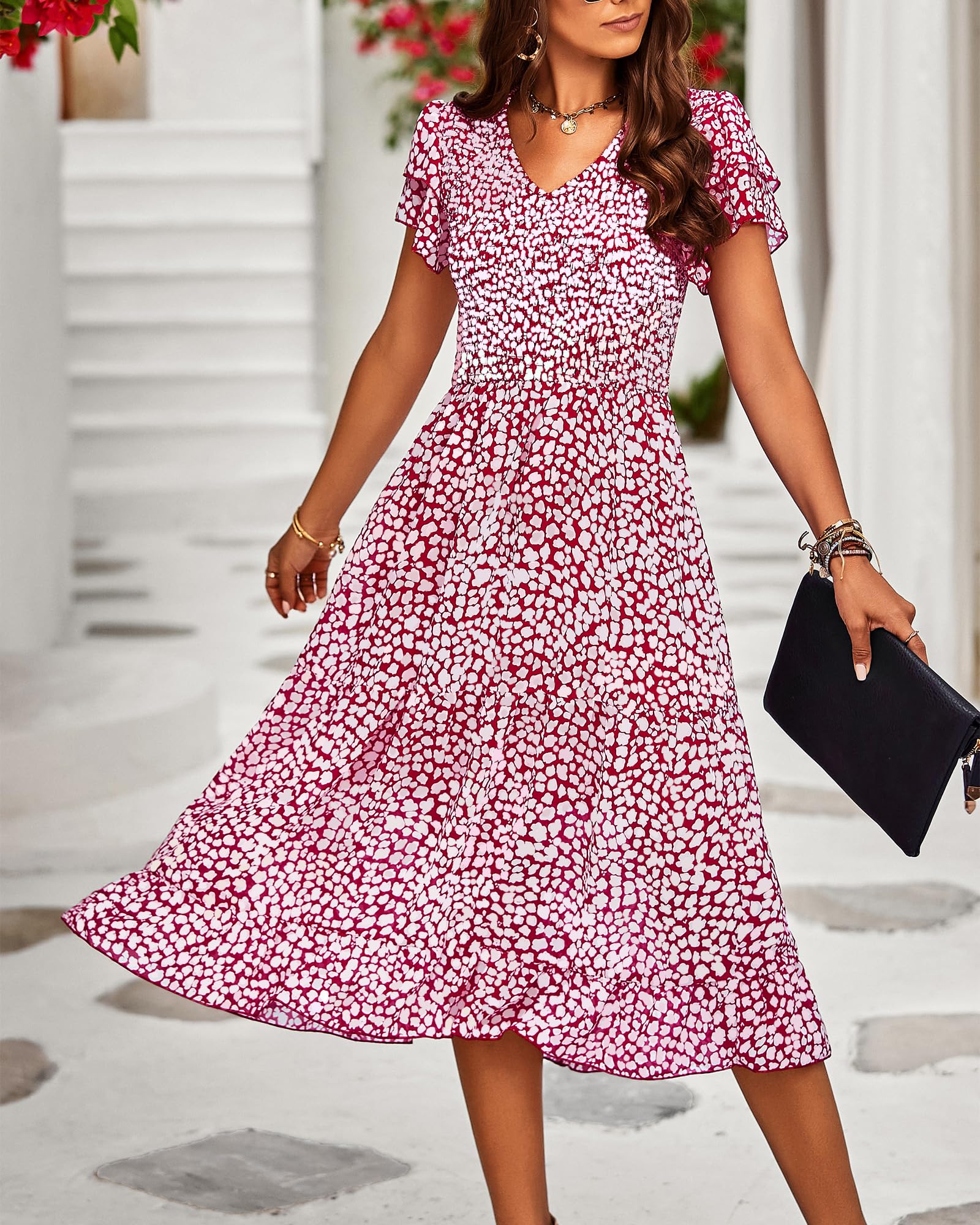 BTFBM - Robe d'été décontractée pour femme, robe d'invitée de mariage