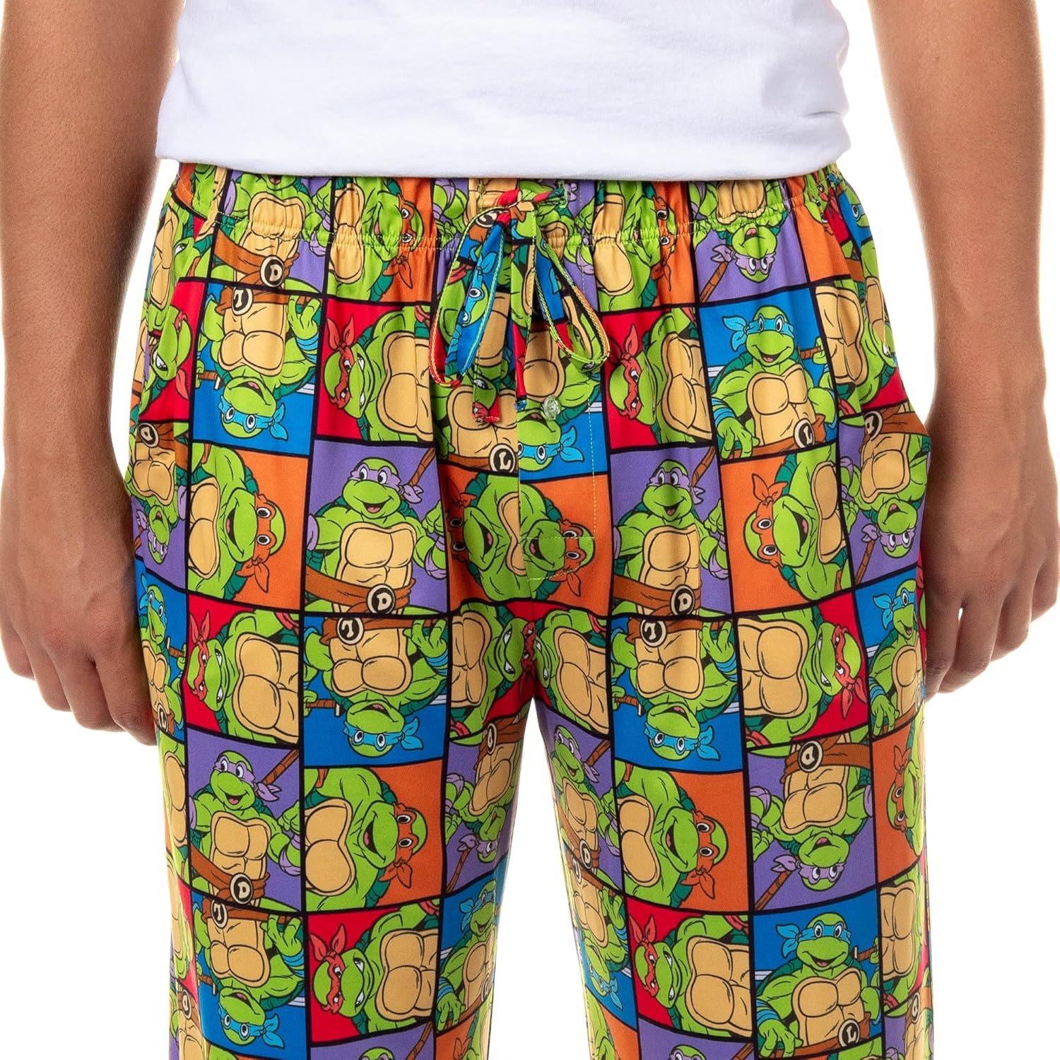 Teenage Mutant Ninja Turtles Pajama Pants Men's Character Grid Loungewear Sleep Bottoms - Image 3