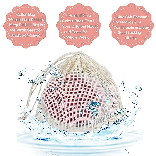 Miniatura 88 de wegreeco Almohadillas para lactancia materna (paquete de 14) + bolsa de lavandería y bolsa de almacenamiento de viaje, opción de 4.7 pulgadas, Pasta