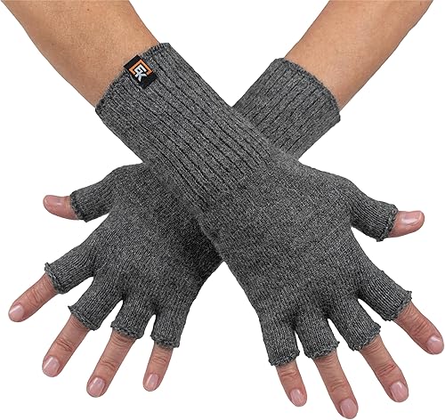 Alpaca Knit Fingerless Gloves for Women - Super Soft Baby Alpaca - Made in the USA - Small