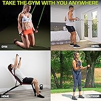 Vista 7 de ProsourceFit Single Stackable Resistance Bands with Door Anchor and Exercise Guide, 8-12 LB, Heavy Duty Fitness Tube for Full-Body Exercises and