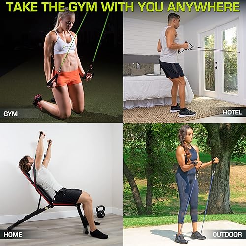 Miniatura 7 de ProsourceFit Single Stackable Resistance Bands with Door Anchor and Exercise Guide, 8-12 LB, Heavy Duty Fitness Tube for Full-Body Exercises and