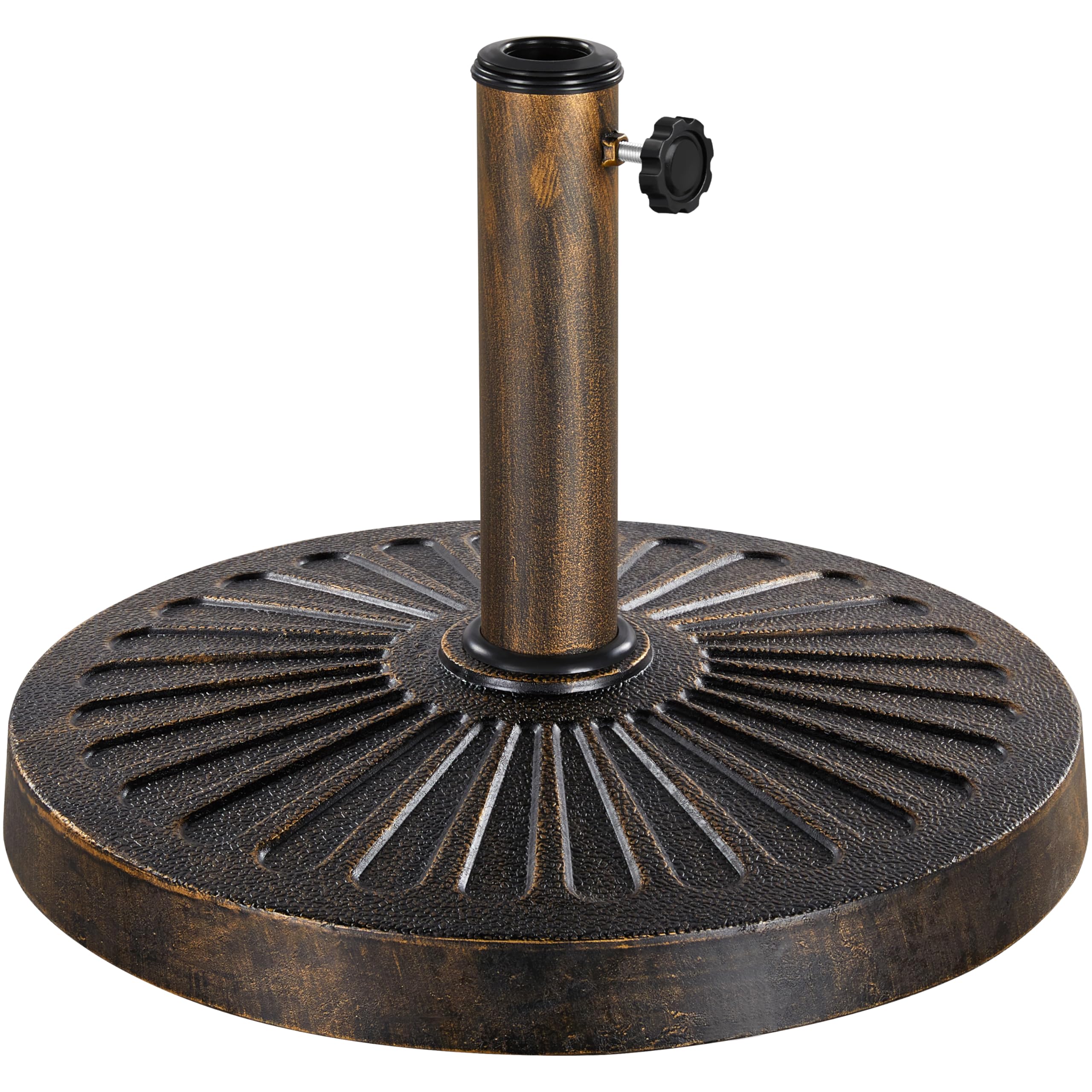 Yaheetech Pied de Parasol 14 kg Lestage pour Parasols en Résine et Fer pour Terrasse, Piscine, Patio, Jardin, Restaurant Bronze Φ46×34 cm