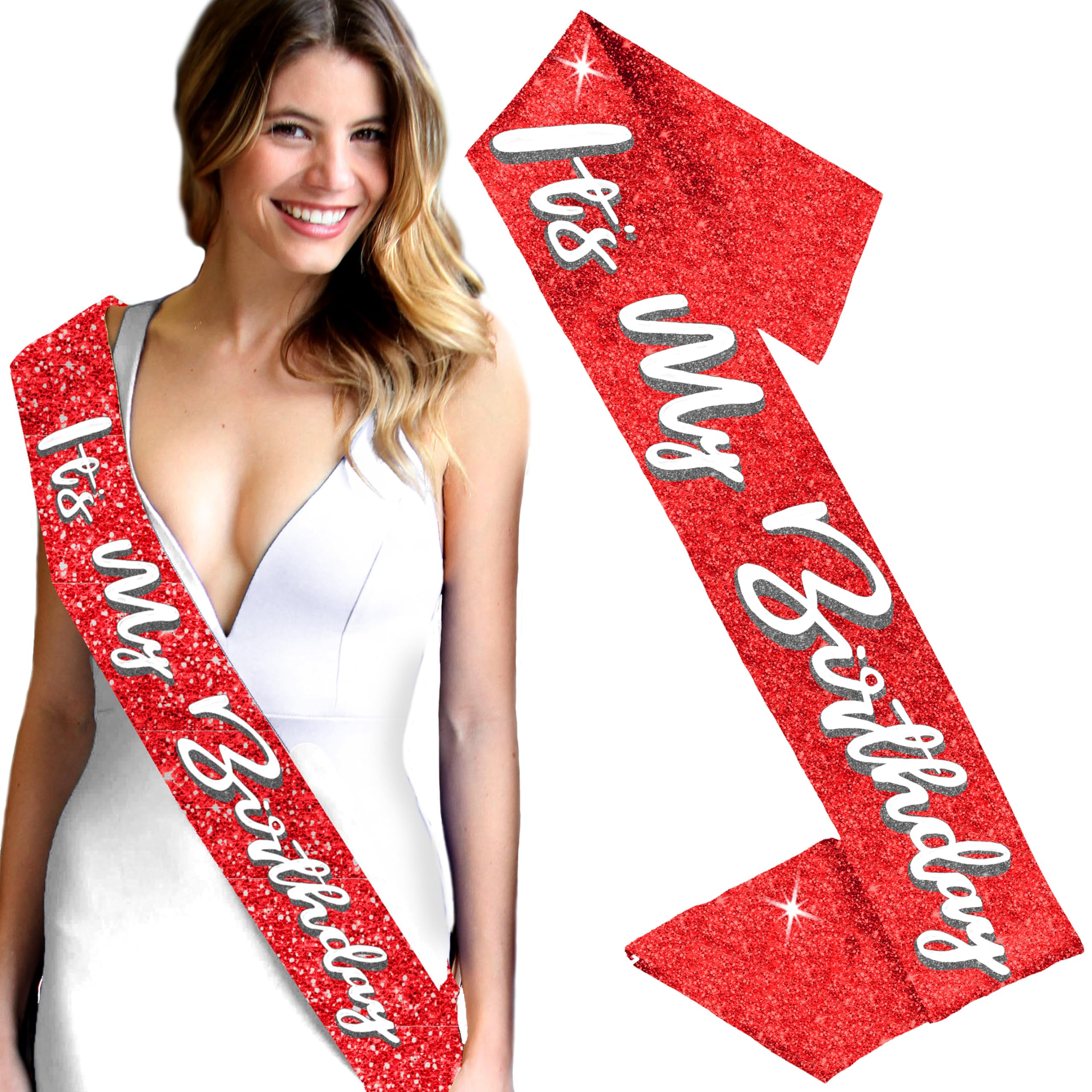 RhinestoneSash Quality Birthday Sash Party Supplies - Glam It's My Birthday Sash - Bday Decorations for Women Red SparkleSash(GlmItMyBdy) Red/Sprk