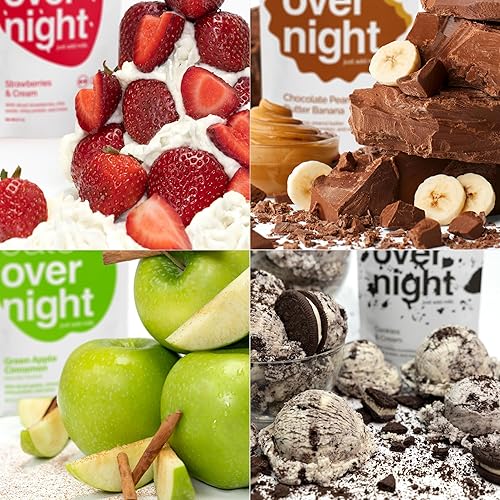 Miniatura 6 de Oats Overnight - Paquete variado 16 comidas batido de desayuno alto en proteínas bajo en azúcar - Sin gluten alta fibra avena sin OMG 27 onzas por