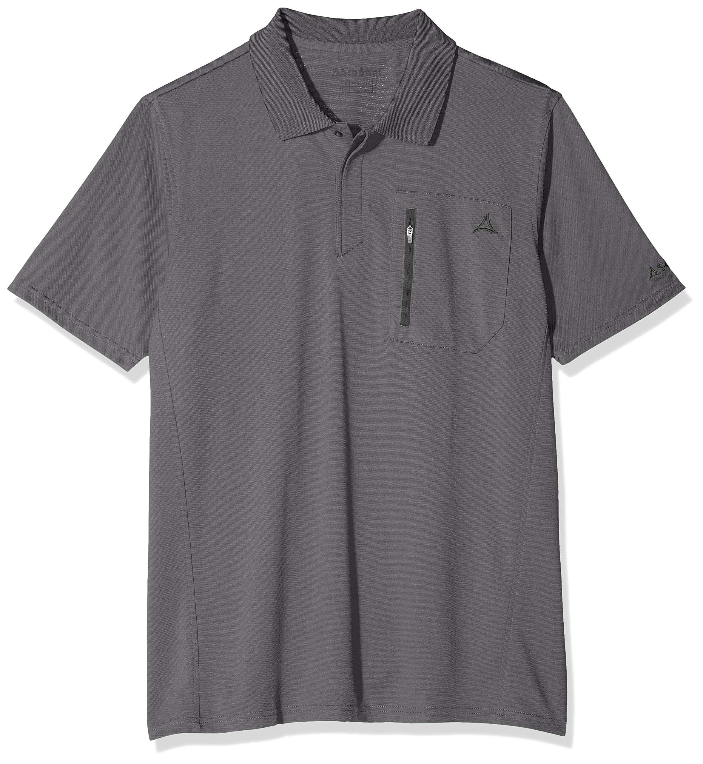 Schöffel Arizona2 Men's Polo Shirt, Mens, Men's Polo Shirt, 22776, Asphalt, 46 (EU)