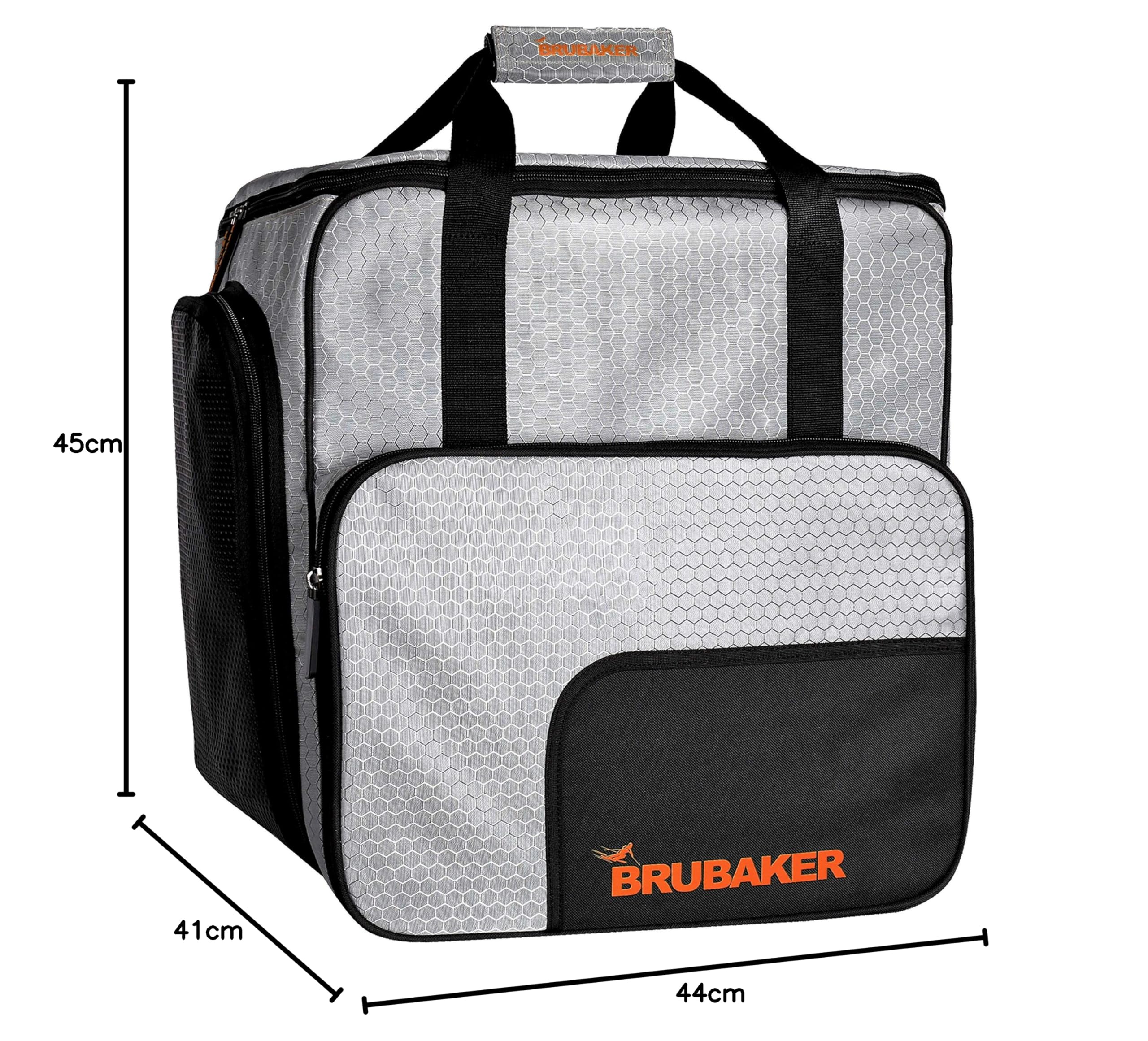 Brubaker SuperTec - Borsa Porta Scarponi da Sci Borsa da Casco con portascarpe - Arancione Argentato