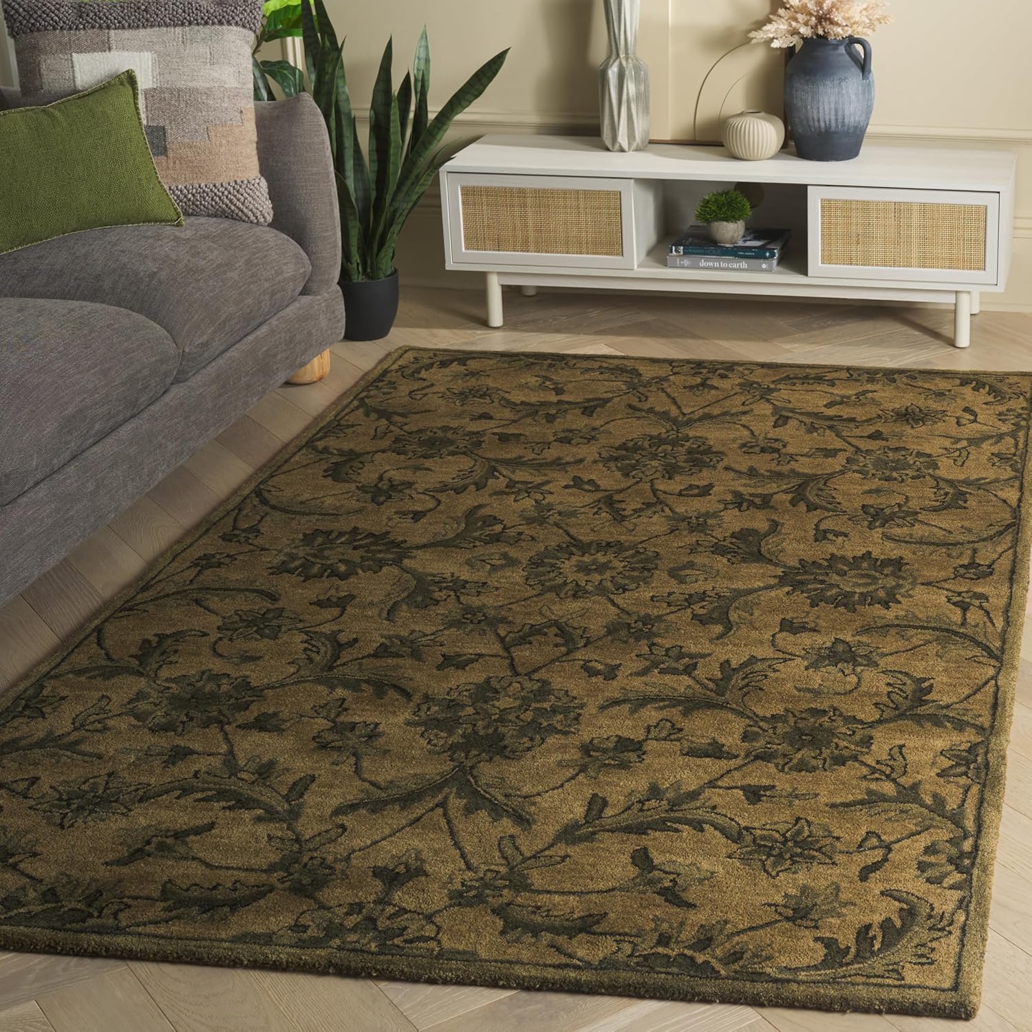 Handmade Gray Wool Tufted Area Rug 7'-6" x 9'-6"
