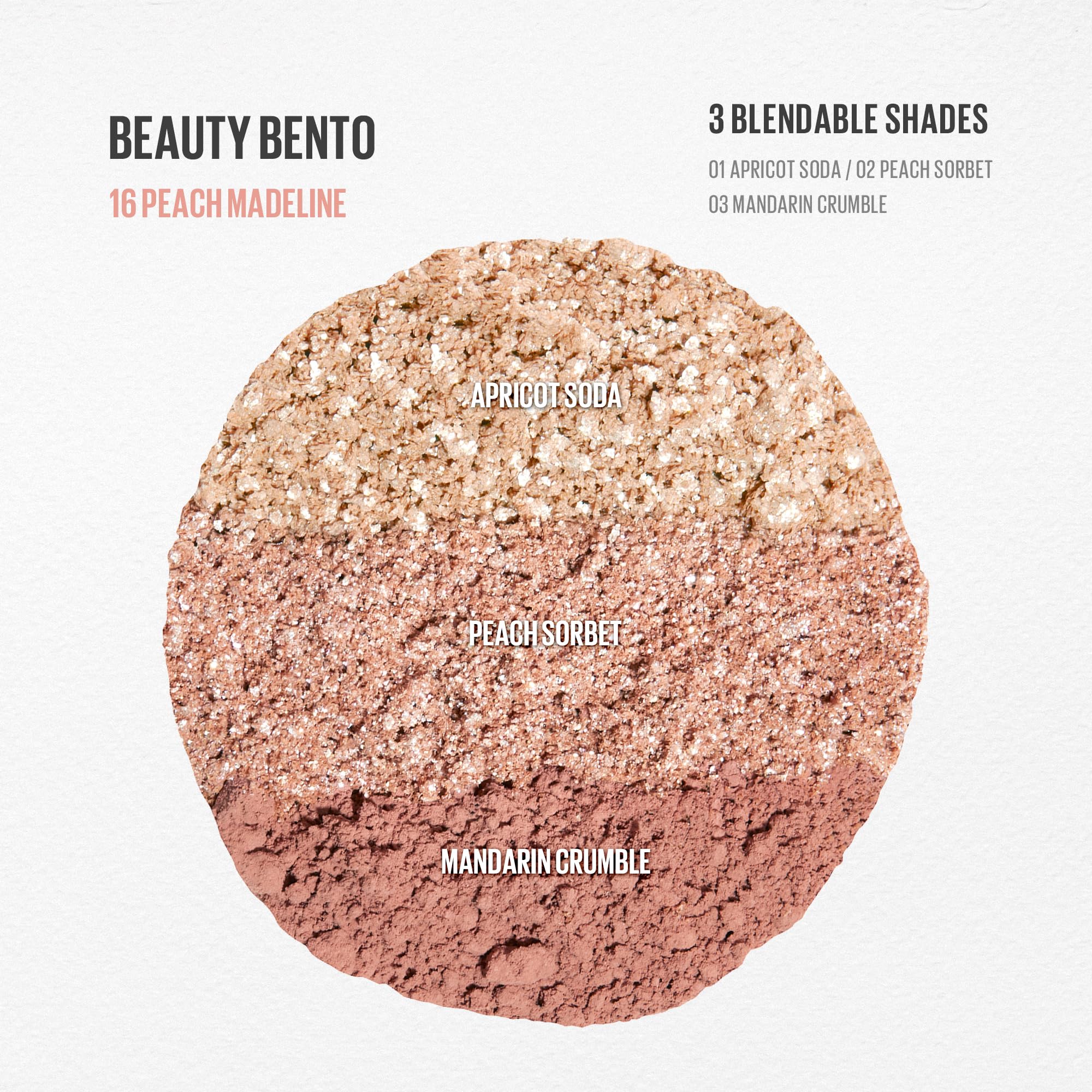Kaja Beauty Bento Collection - Trío de sombras de ojos Bouncy | 16 Peach Madeline | Tono melocotón desnudo | Vegano, libre de crueldad animal