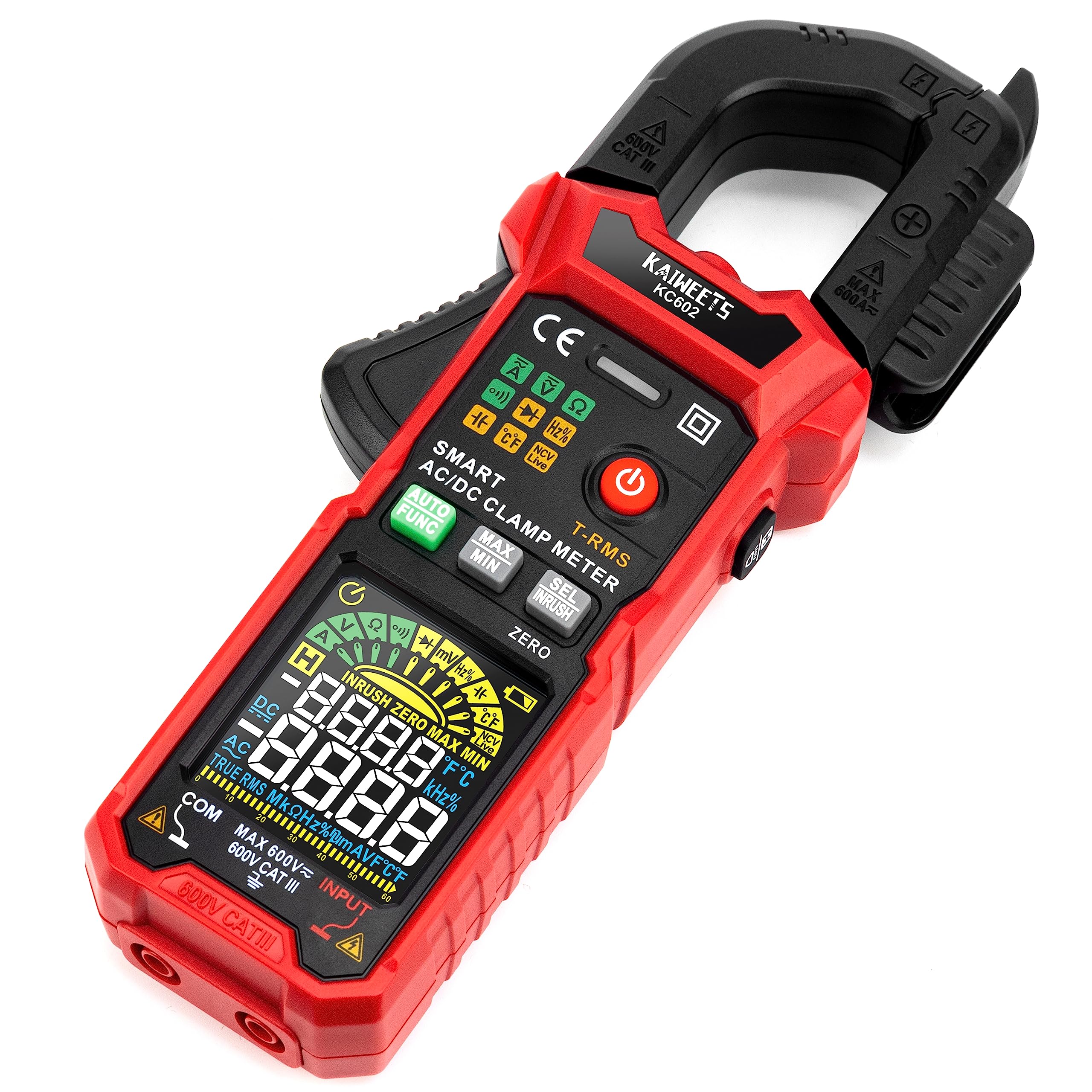 Kaiweets スマートクランプ メーター Ac Dc 電流 電圧 温度 Ncv 測定
