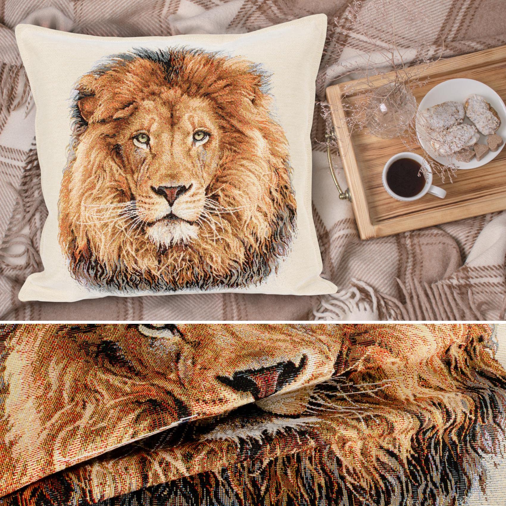 Umimiss 4 federe per cuscini con animali, 114 x 114 cm, regali per donne, cuscini a tema gatto, decorazione per la stanza, in cotone e lino, con stampa di gatti, per soggiorno