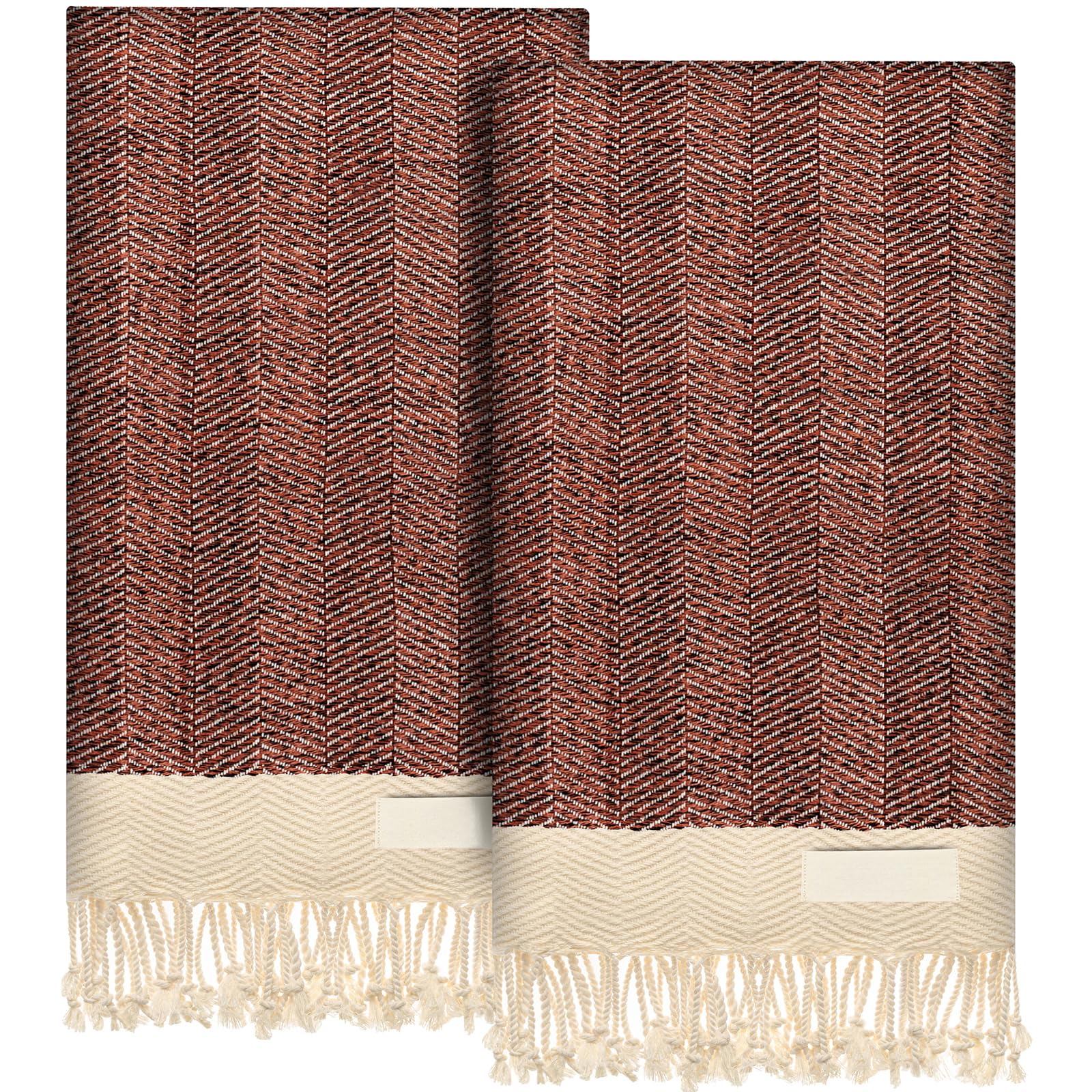 EPHESUS TOWELS Turkish Hand Towels - Set of 2 | 18" x 30" Decorative Boho Guest Bath Towel for Bathroom, Kitchen, Face, Hair, Tea, Dishcloth (