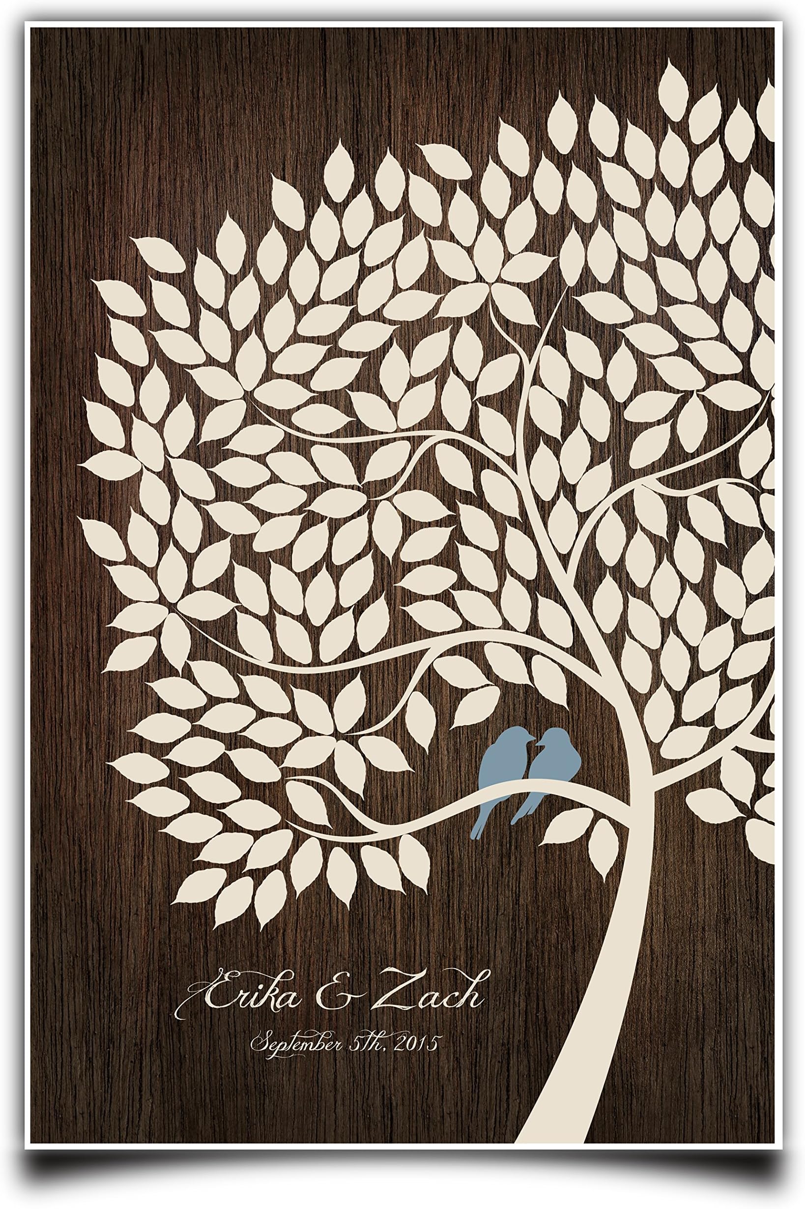 Personalized Custom Wood Like Background Wedding Signature Guest Book Alternative Package Kit 20x30 Inches for 150-200 Guests